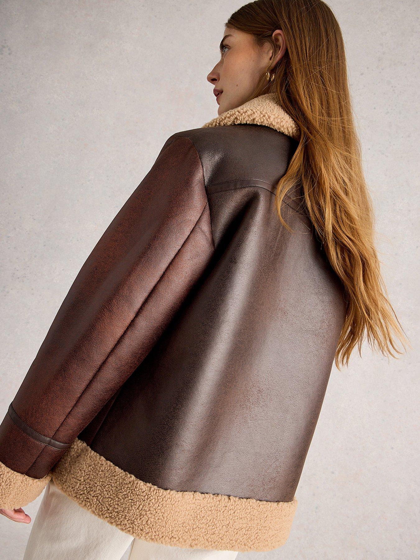 Image 2 of 6 of White Stuff Serena Aviator Jacket - Brown