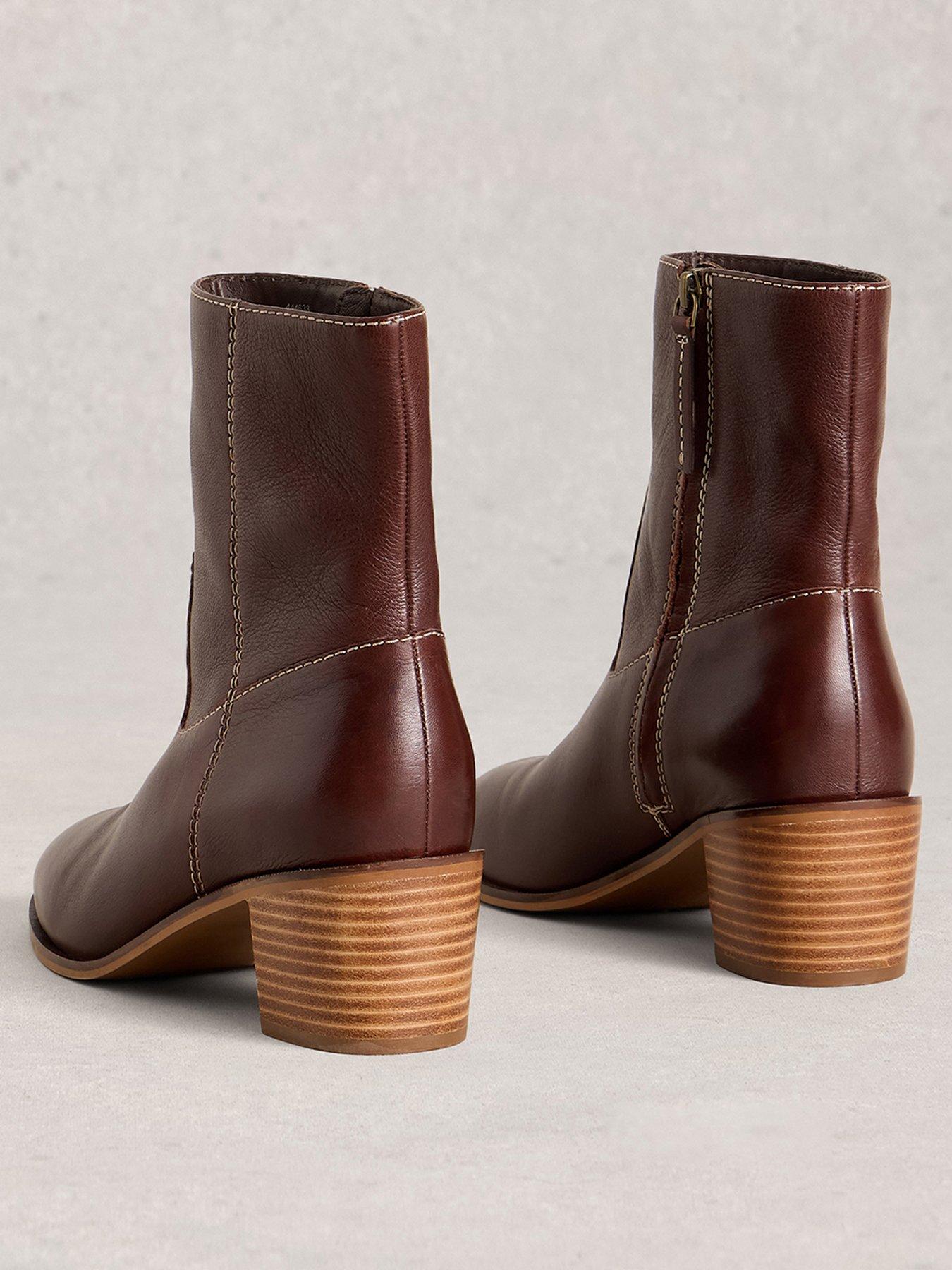 Image 3 of 4 of White Stuff Izzy Block Heel Ankle Boot - Brown