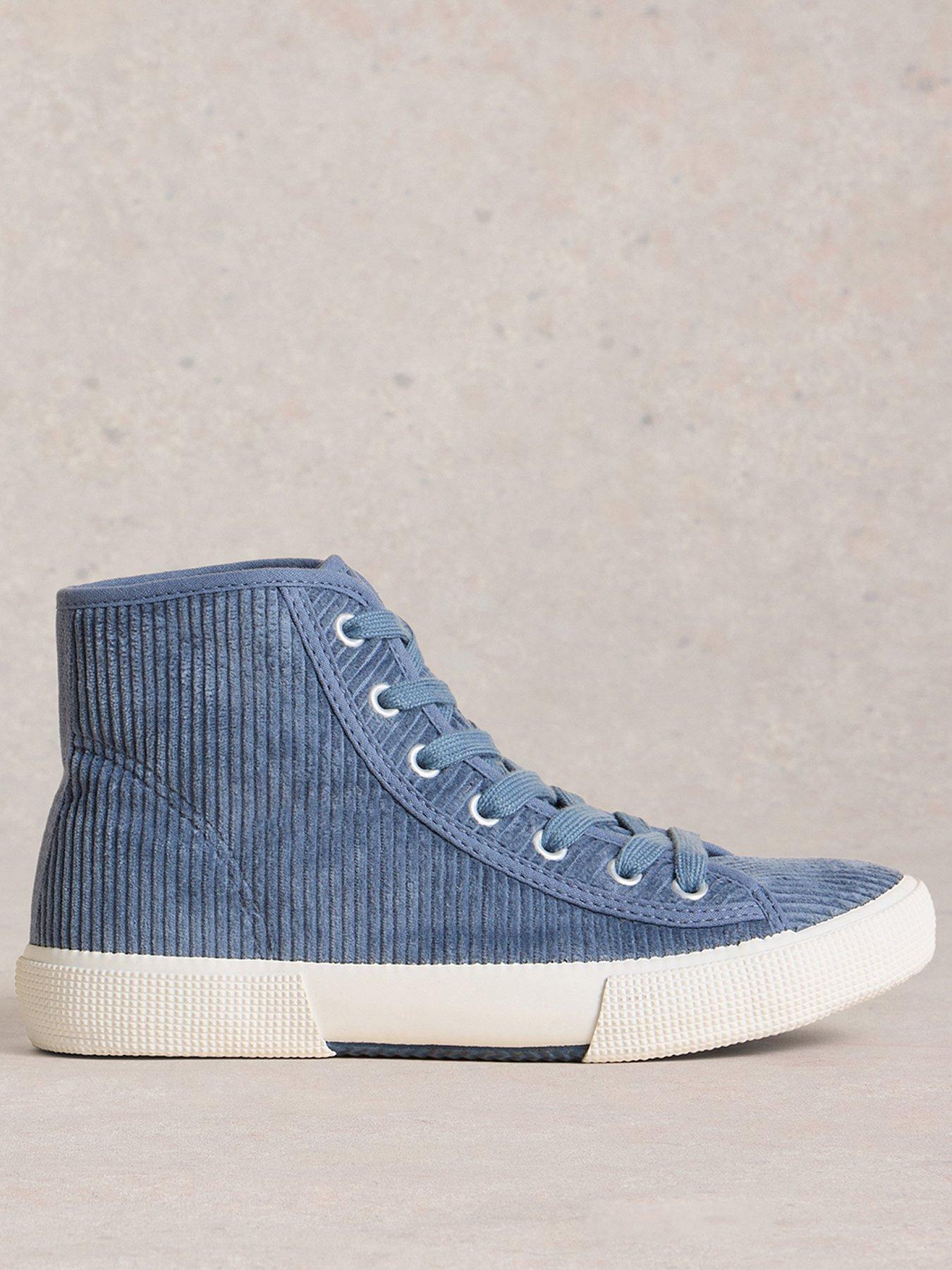 White Stuff Pippa Cord Hi-Top Trainer - Blue