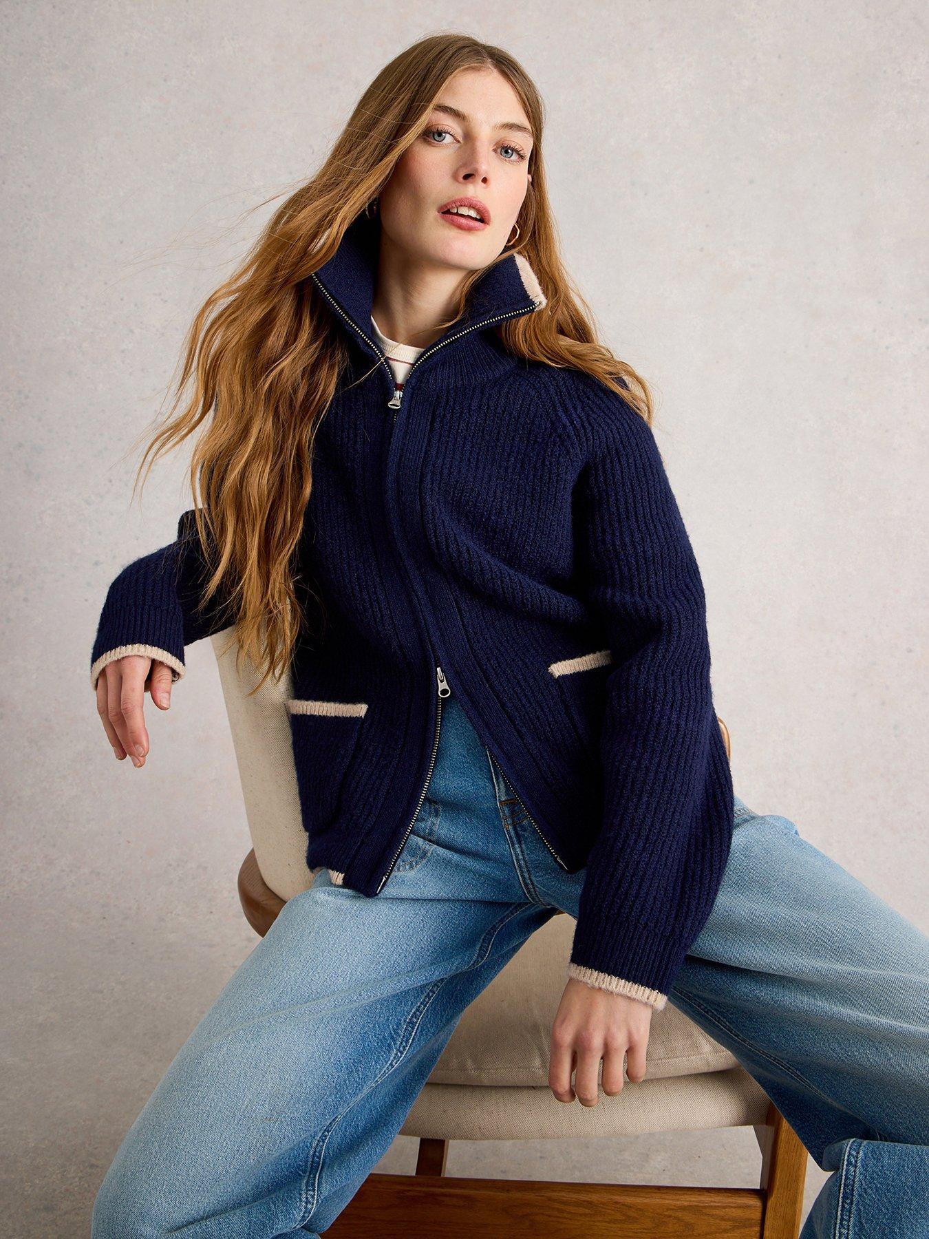 Image 1 of 6 of White Stuff Betty Bomber - Navy