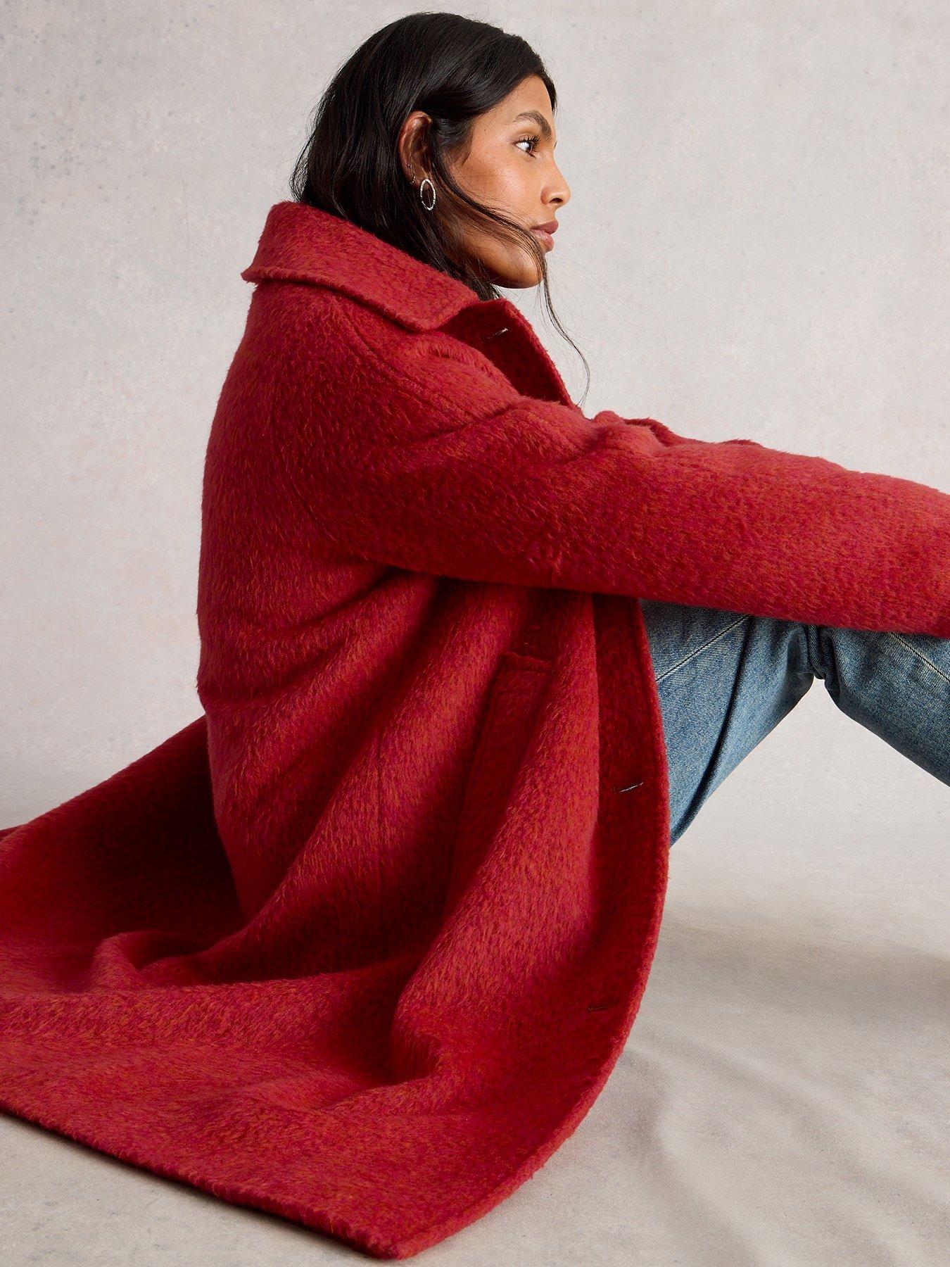 Image 3 of 6 of White Stuff Kelsey Wool Blend Coat - Red