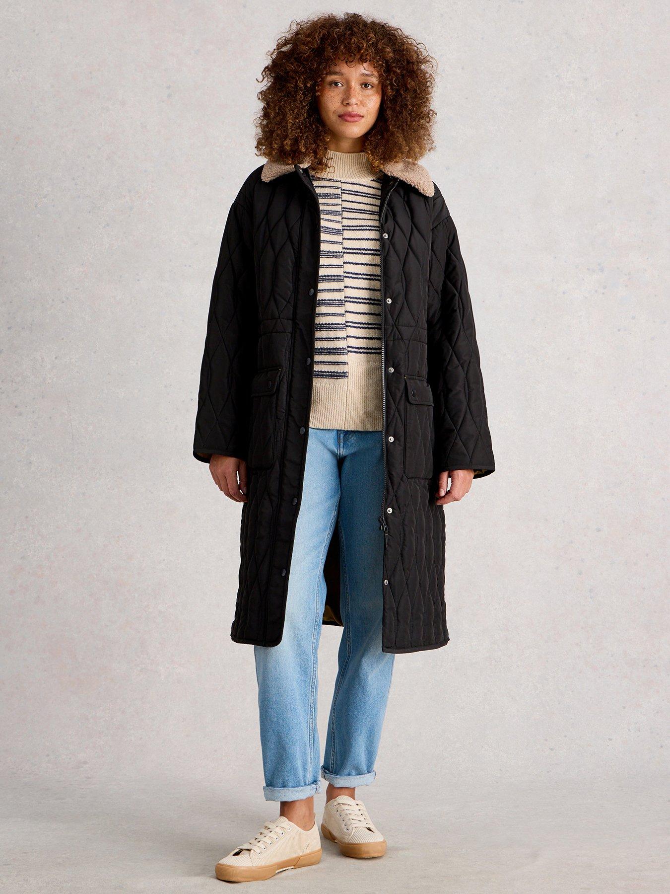 White Stuff Nolan Quilted Coat - Black