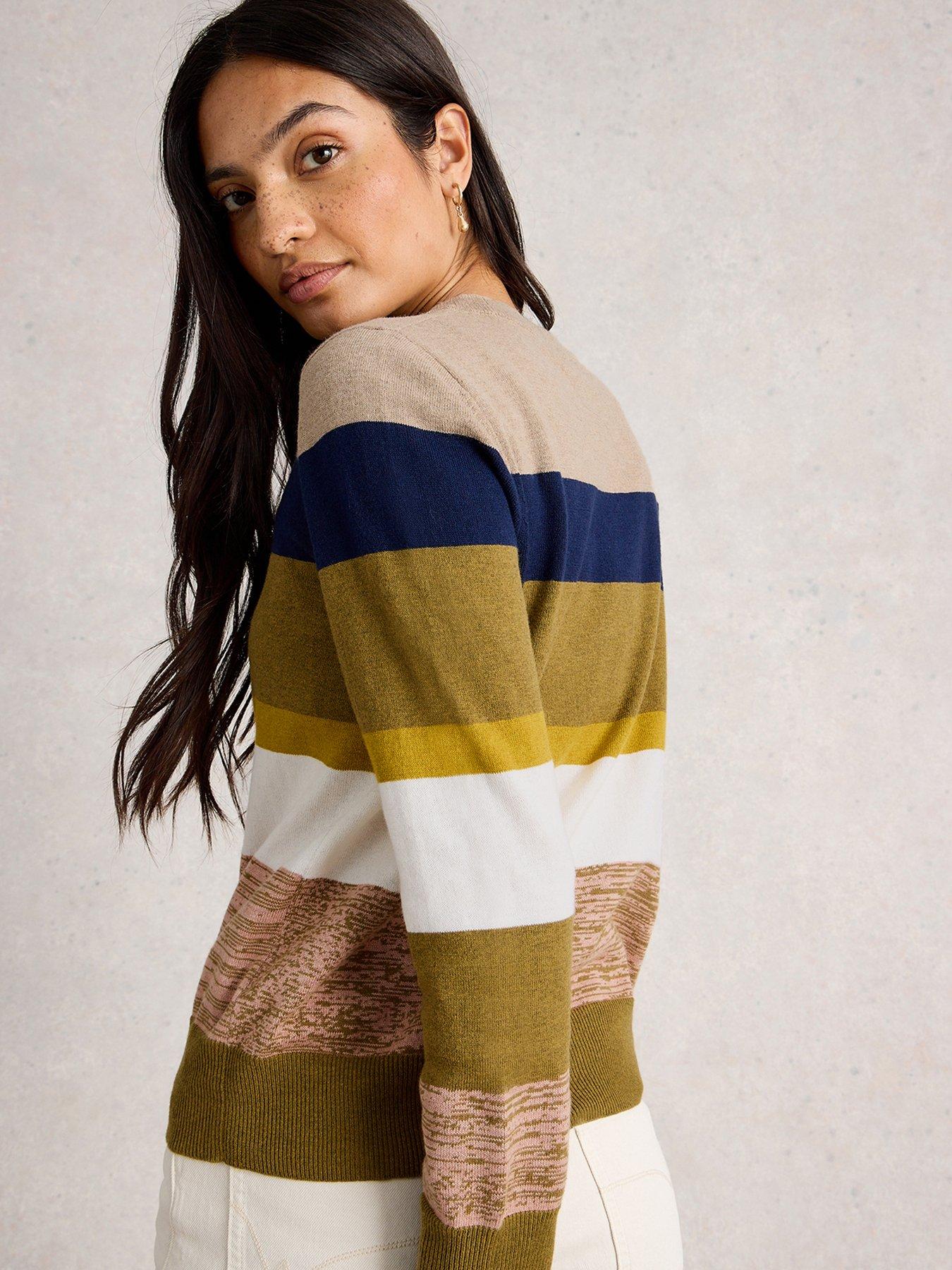 Image 2 of 6 of White Stuff Katie Stripe Jumper - Green