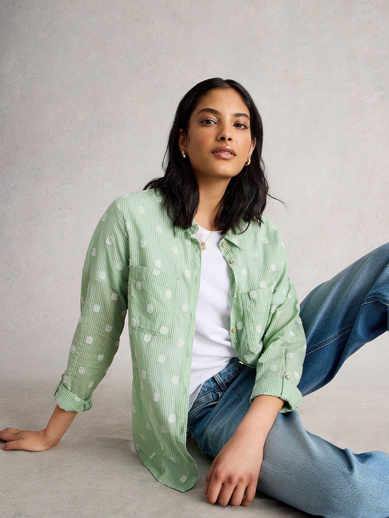 White Stuff Sophie Cotton Shirt - Green
