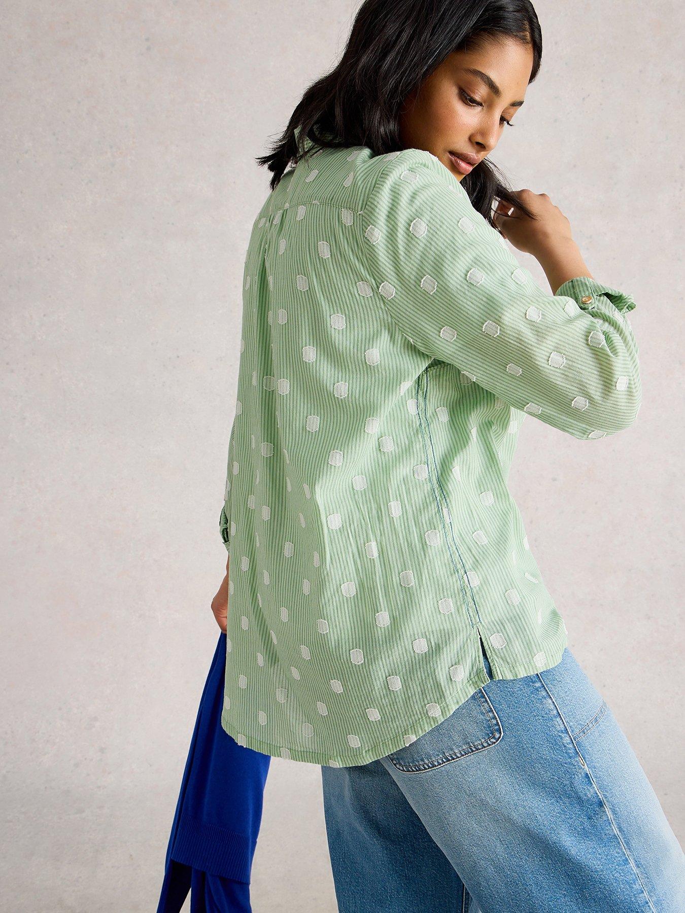 Image 2 of 6 of White Stuff Sophie Cotton Shirt - Green