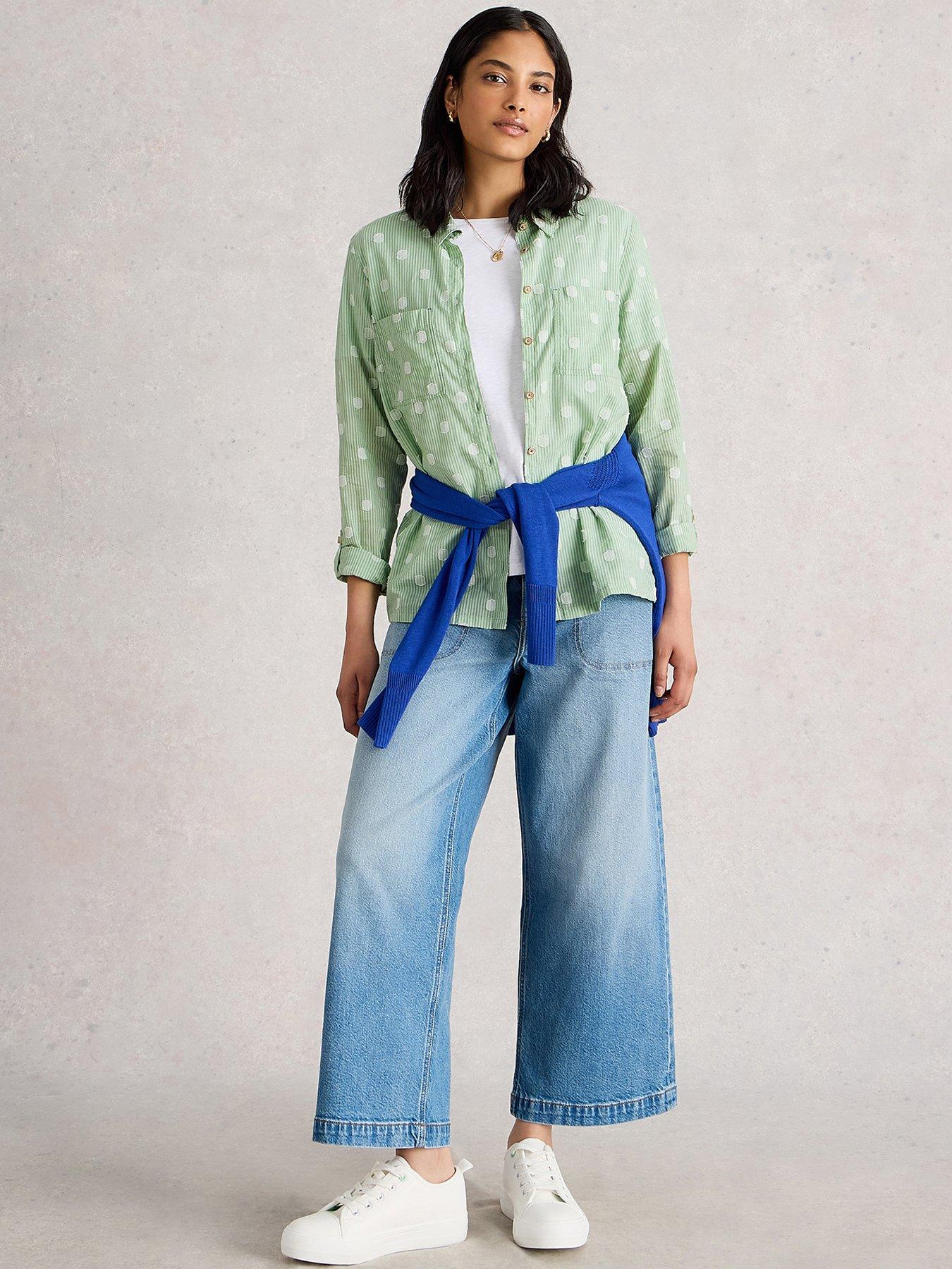 Image 3 of 6 of White Stuff Sophie Cotton Shirt - Green