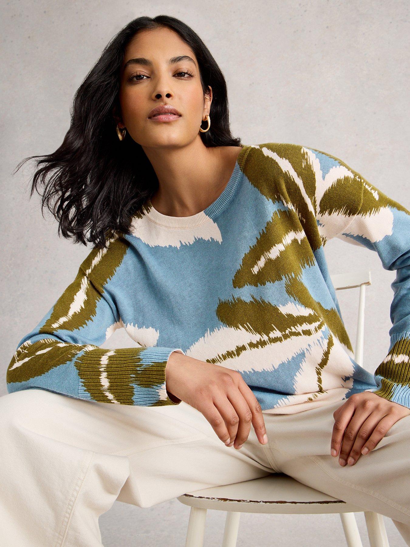 White Stuff Olive Print Jumper - Blue