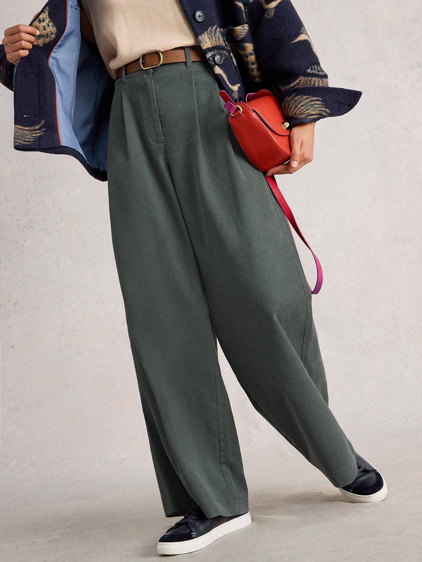 White Stuff Sasha Cord Wide Leg Trouser - Green