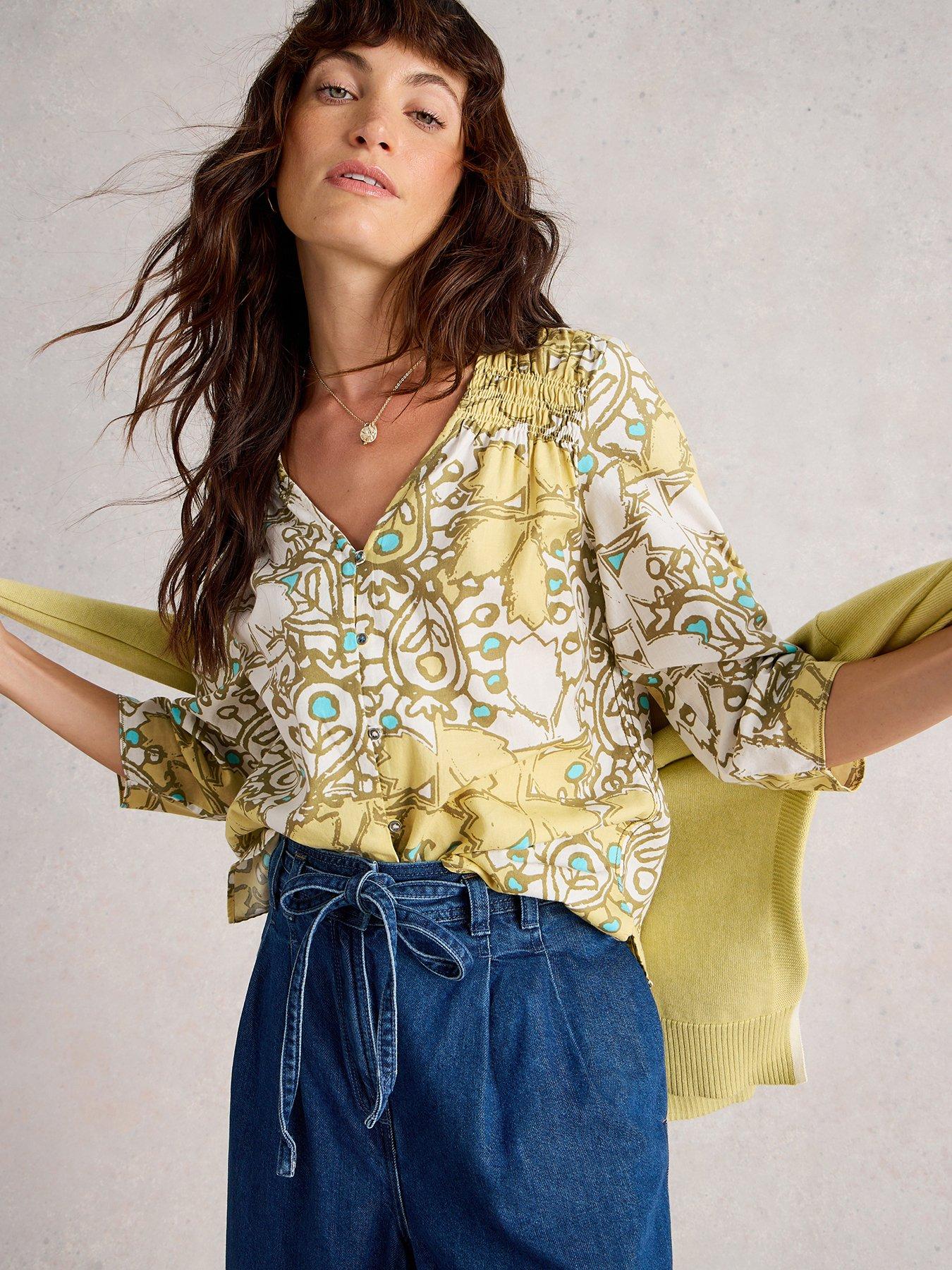 White Stuff Rae Cotton Top - Yellow