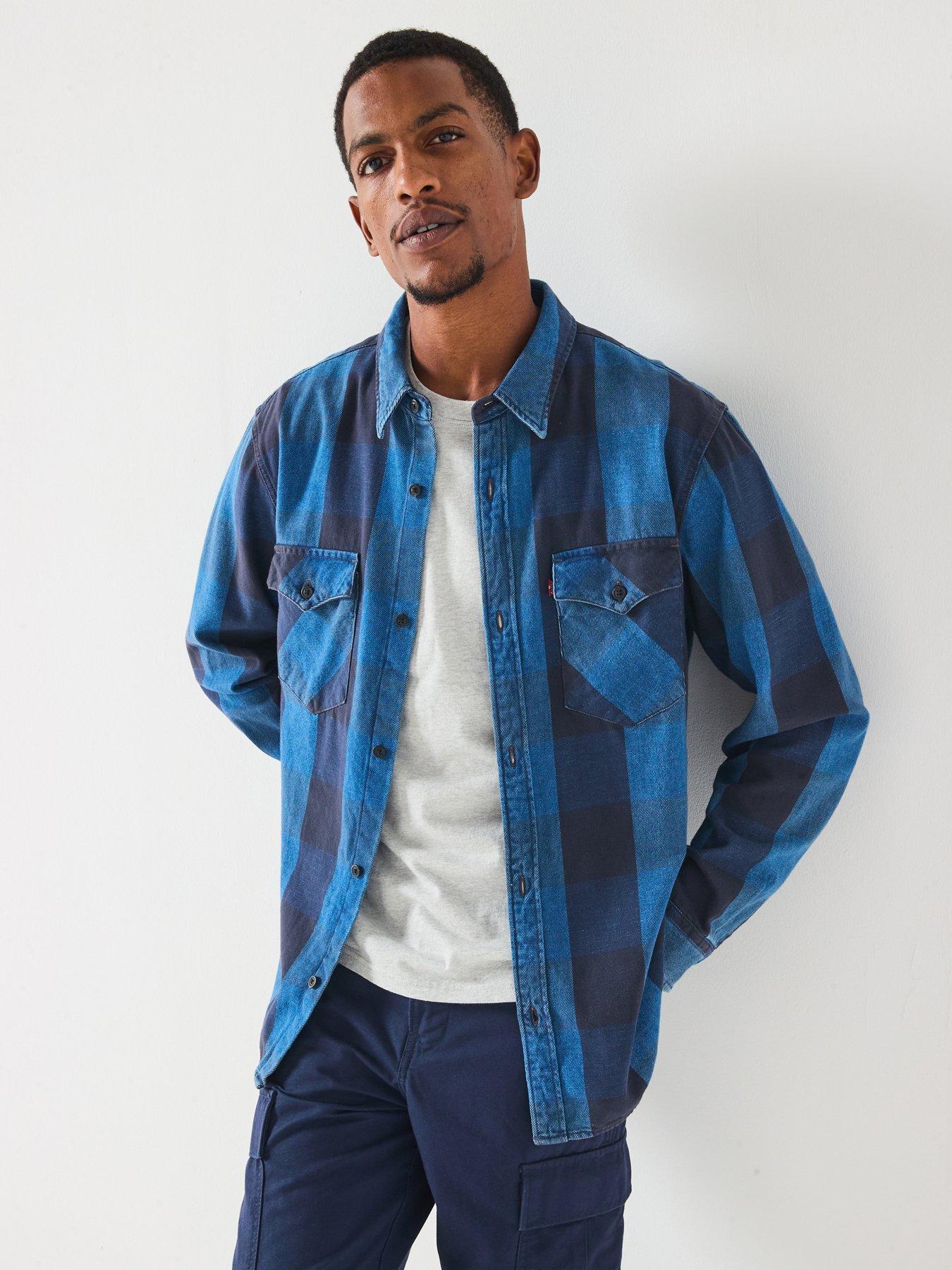 levis-relaxed-fit-western-button-down-long-sleeve-striped-shirt--blue
