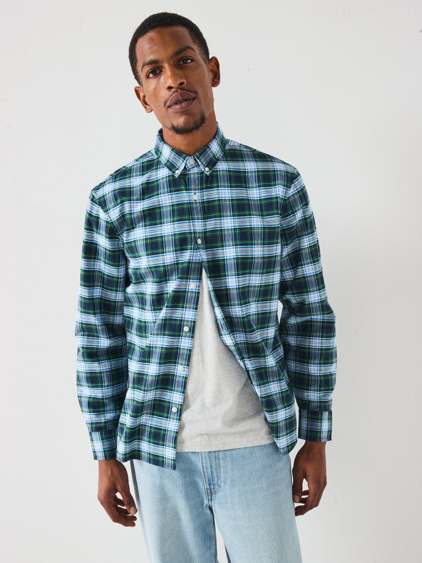 levis-levis-authentic-button-down-check-long-sleeve-shirt-blue