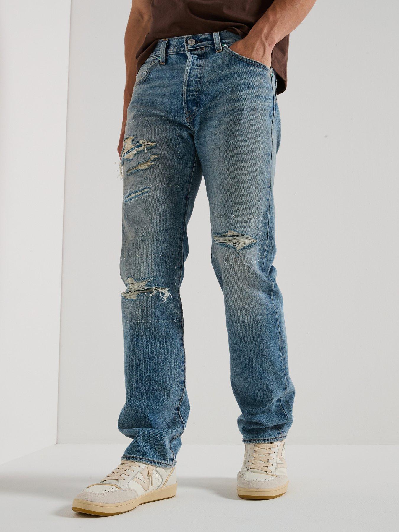 Levi's 501 Original Straight Fit Jeans - Turquise Rivet Dx Selv - Blue