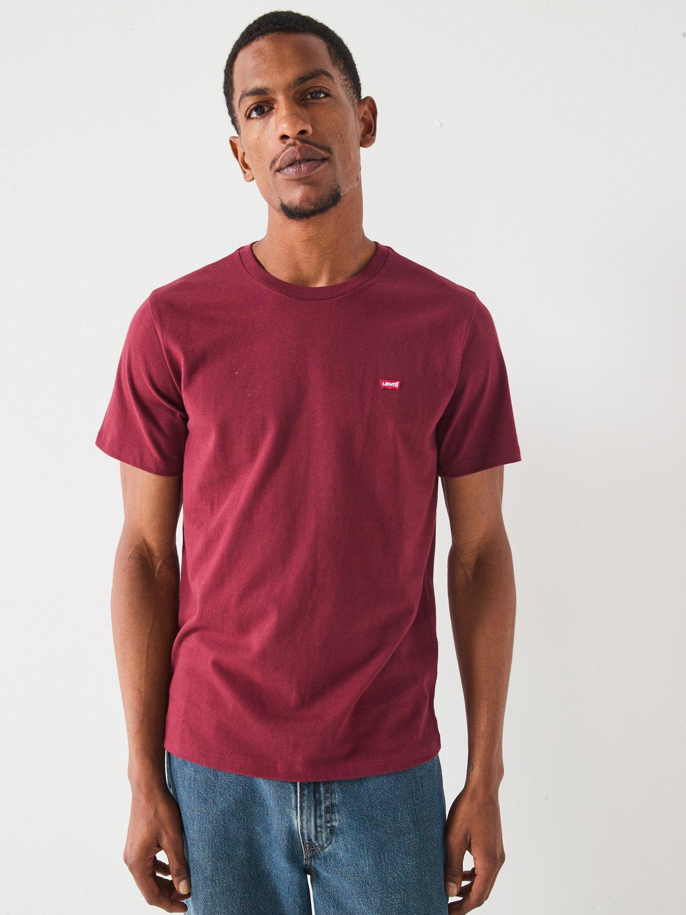 Levi's Original Housemark Logo Short Sleeve T-shirt- Dark Red  
