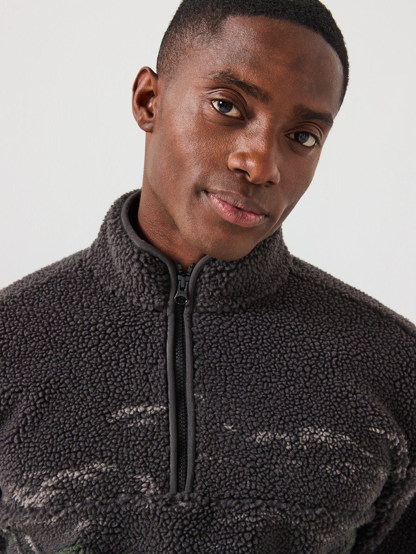 Image 4 of 6 of Levi's Levis Running Horses Sherpa Quarter Zip Jacket - Brown