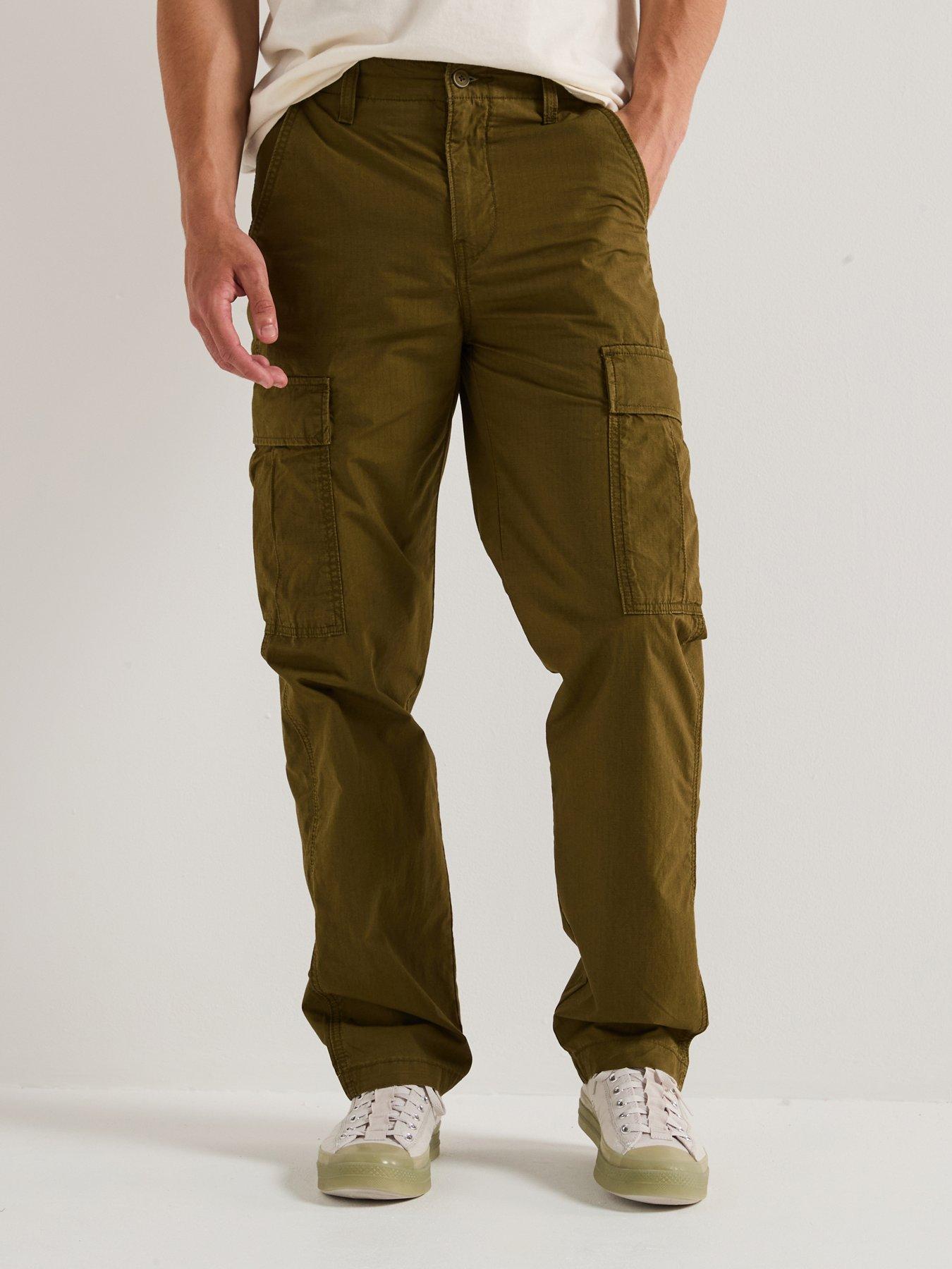 levis-levis-straight-fit-cargo-trousers-greenfront