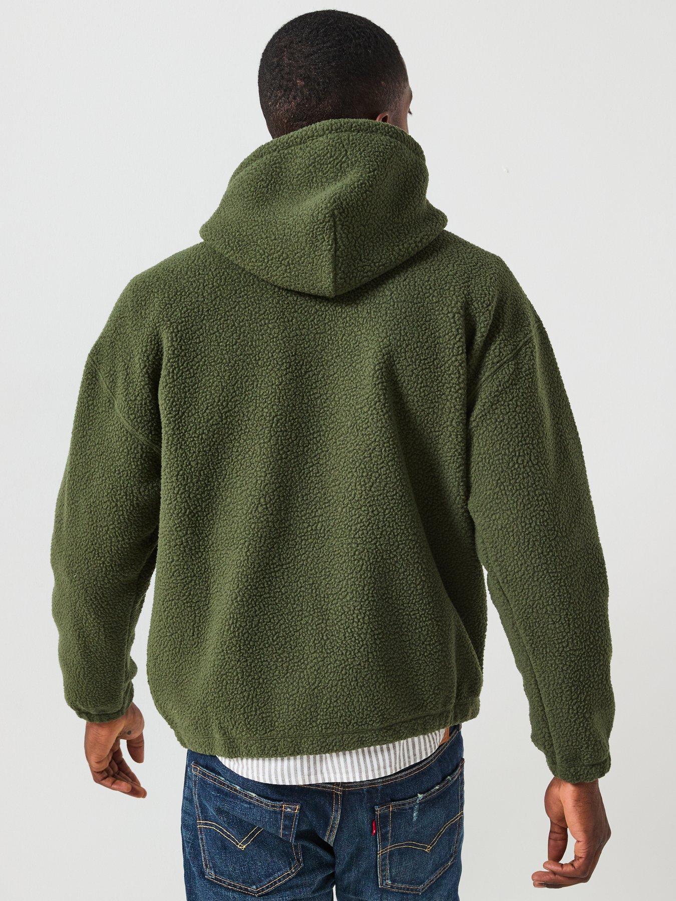 Image 2 of 6 of Levi's Cozy Up Sherpa Pullover Hoodie - Green