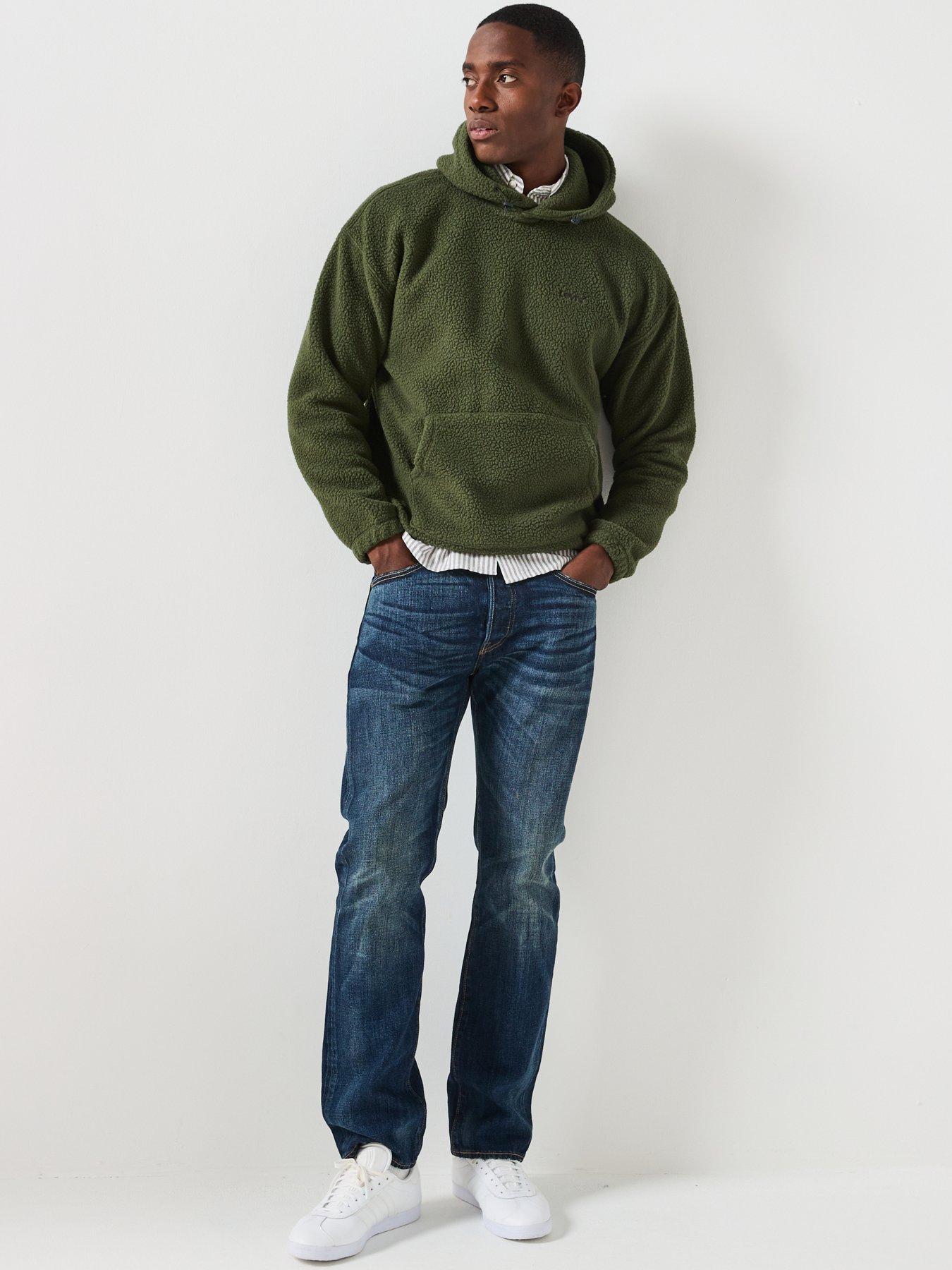 Image 3 of 6 of Levi's Cozy Up Sherpa Pullover Hoodie - Green