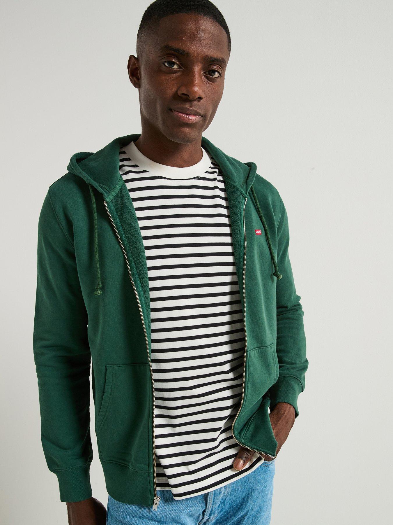 Levi's Original Housemark Logo Fleece Zip Hoodie - Dark Green