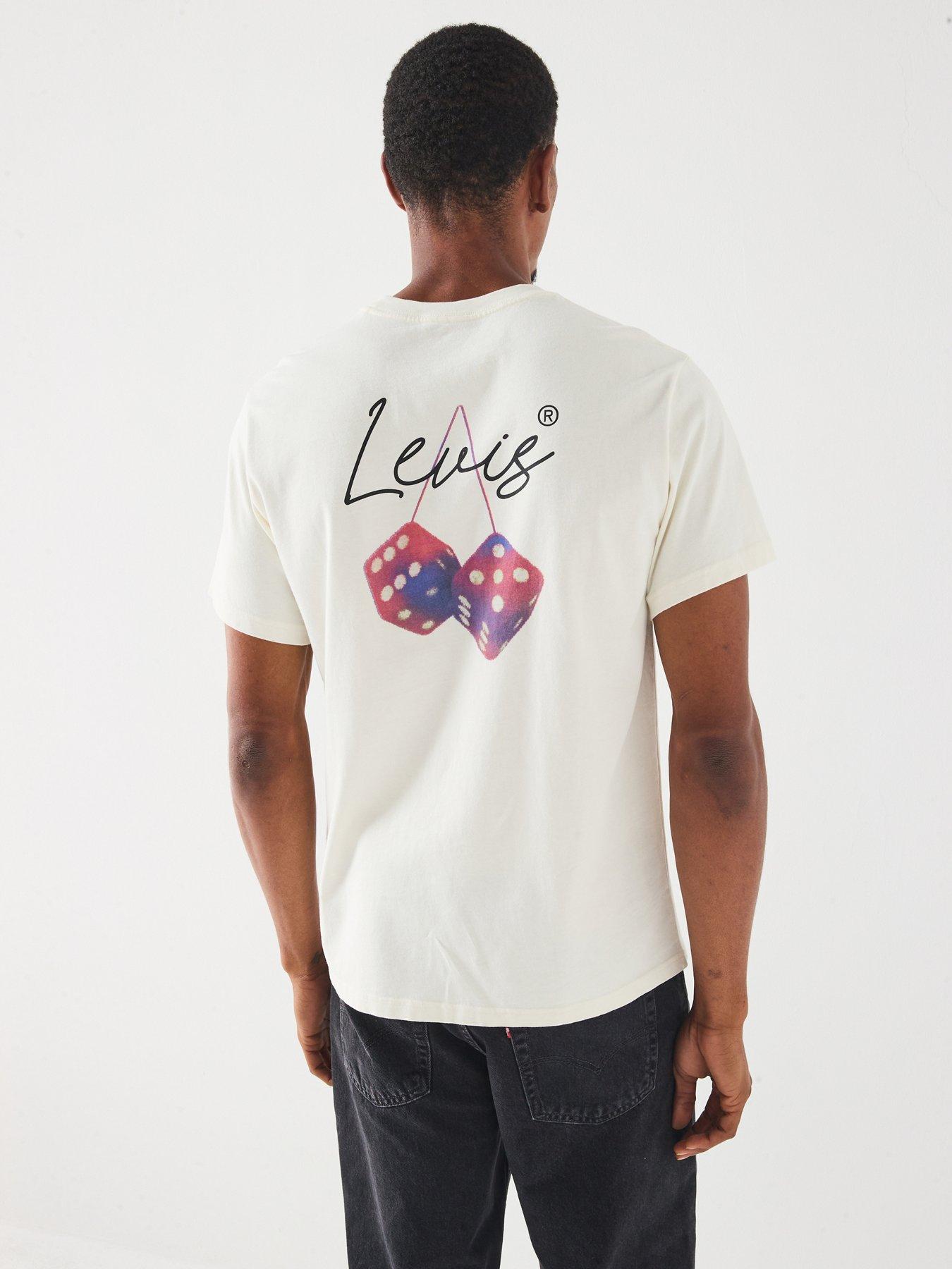 Image 1 of 6 of Levi's Levis Relaxed Fit Dice Back Graphic T-Shirt - White