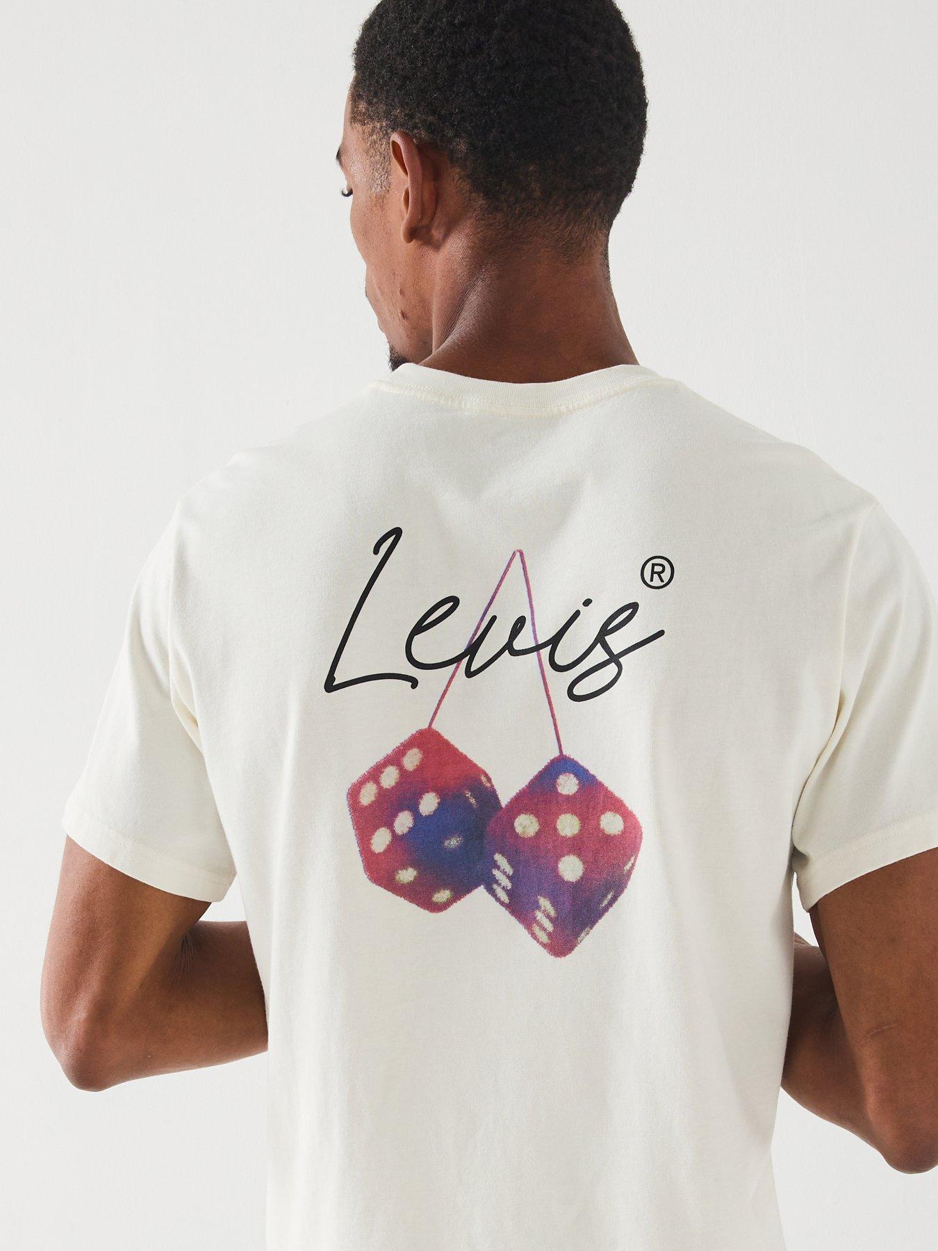 Image 4 of 6 of Levi's Levis Relaxed Fit Dice Back Graphic T-Shirt - White