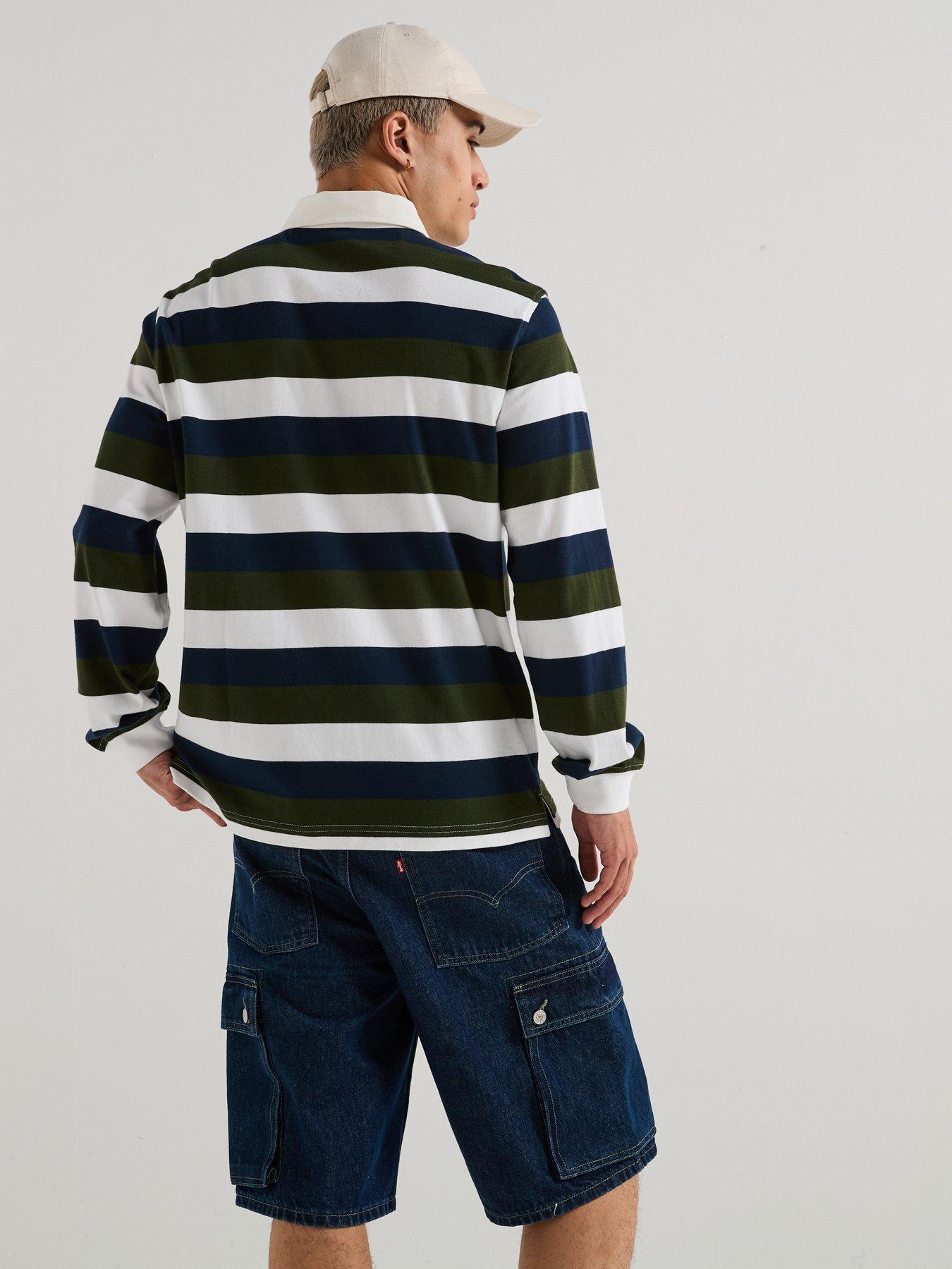 Image 2 of 6 of Levi's Union Long Sleeve Striped Rugby Polo Shirt - Multi
