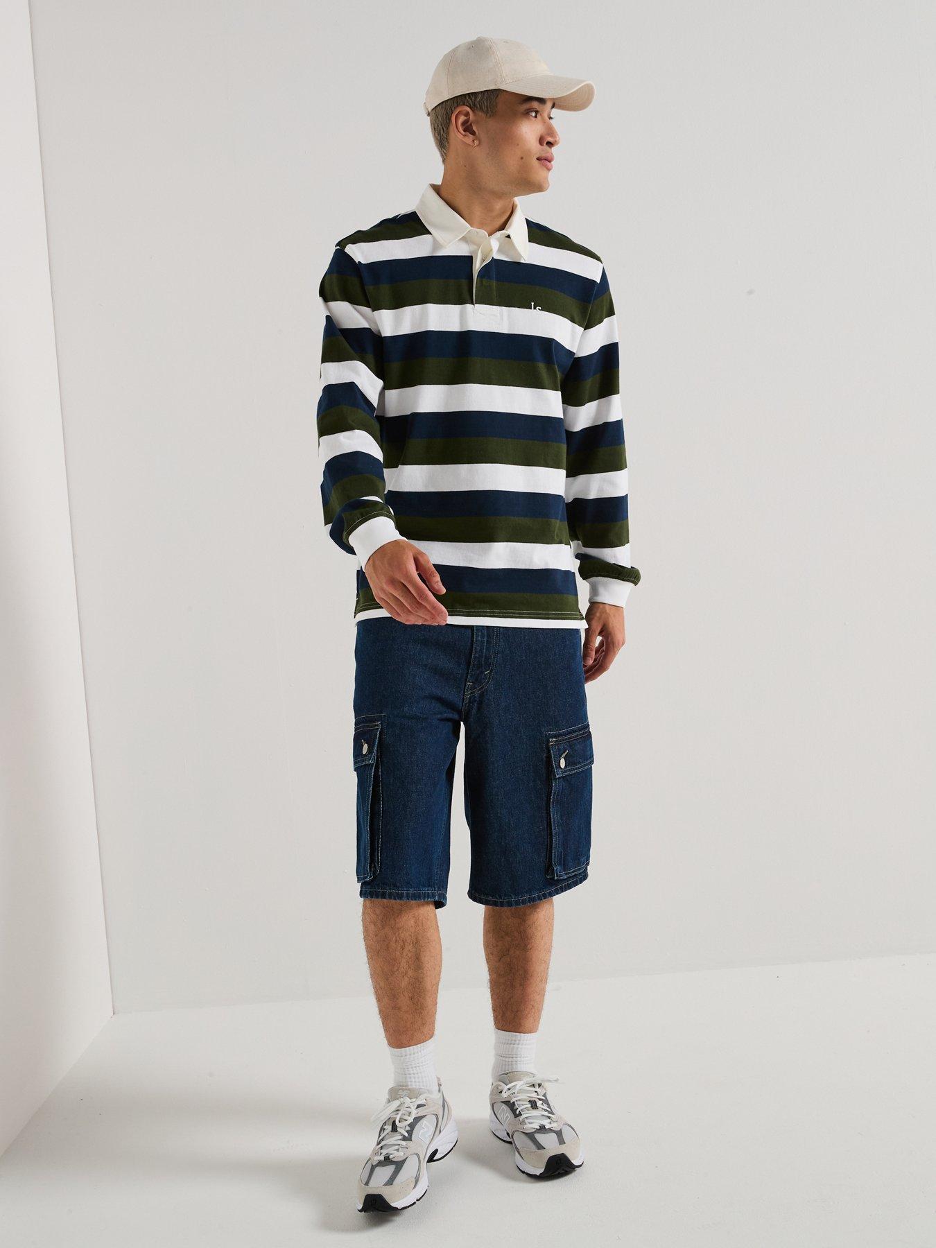 Image 3 of 6 of Levi's Union Long Sleeve Striped Rugby Polo Shirt - Multi