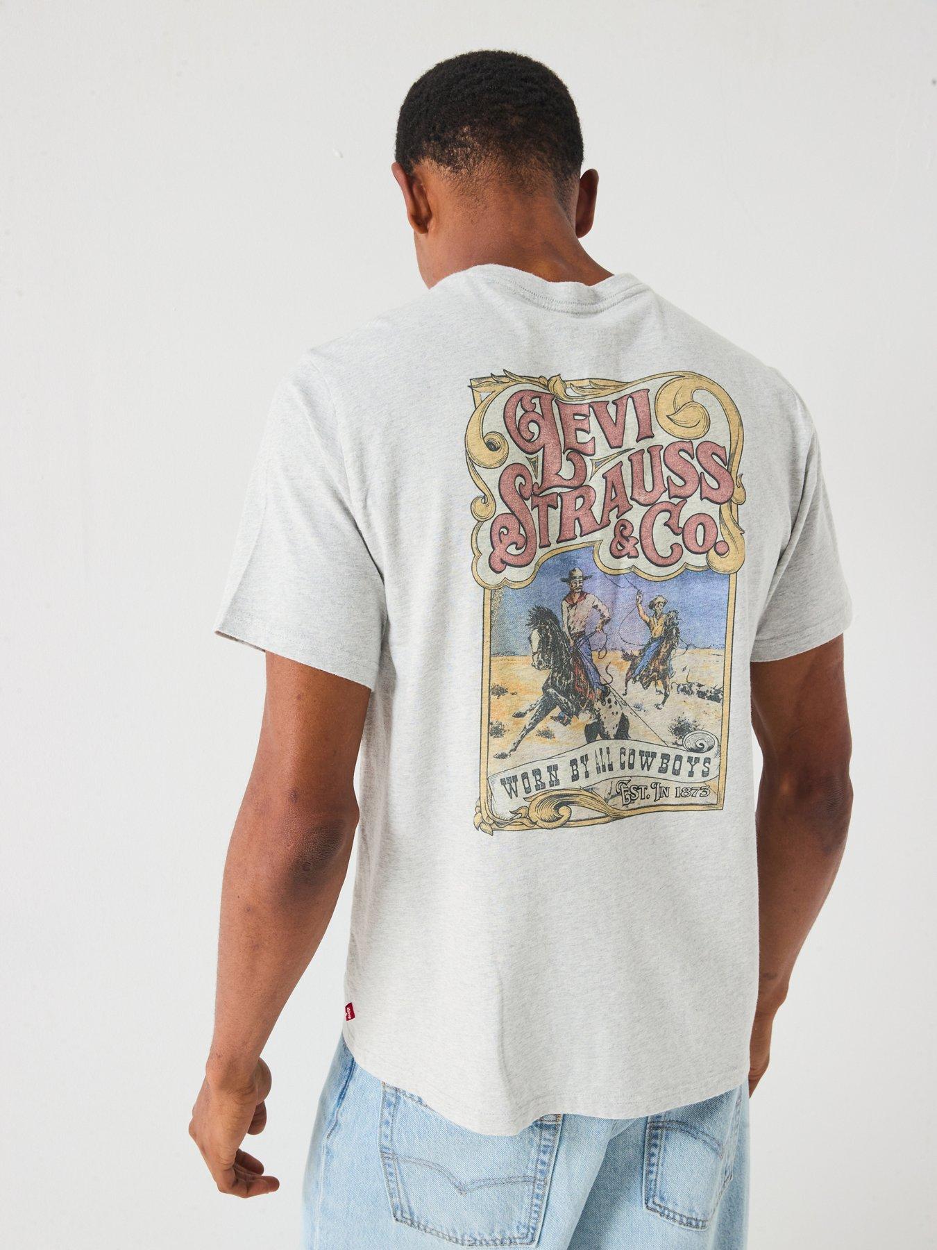 Image 1 of 6 of Levi's Relaxed Fit Graphic Back Print Short Sleeve T-shirt- Grey