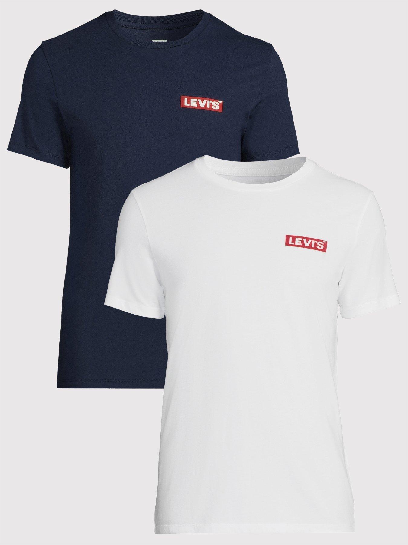 Levi's Levis 2 Pack Logo Short Sleeve T-Shirt - Navy/White