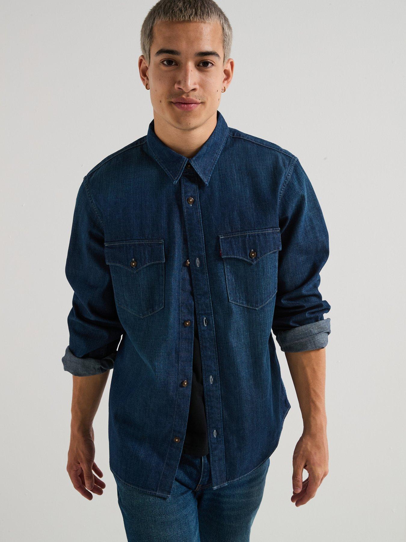 levis-relaxed-fit-western-button-down-denim-shirt--blue