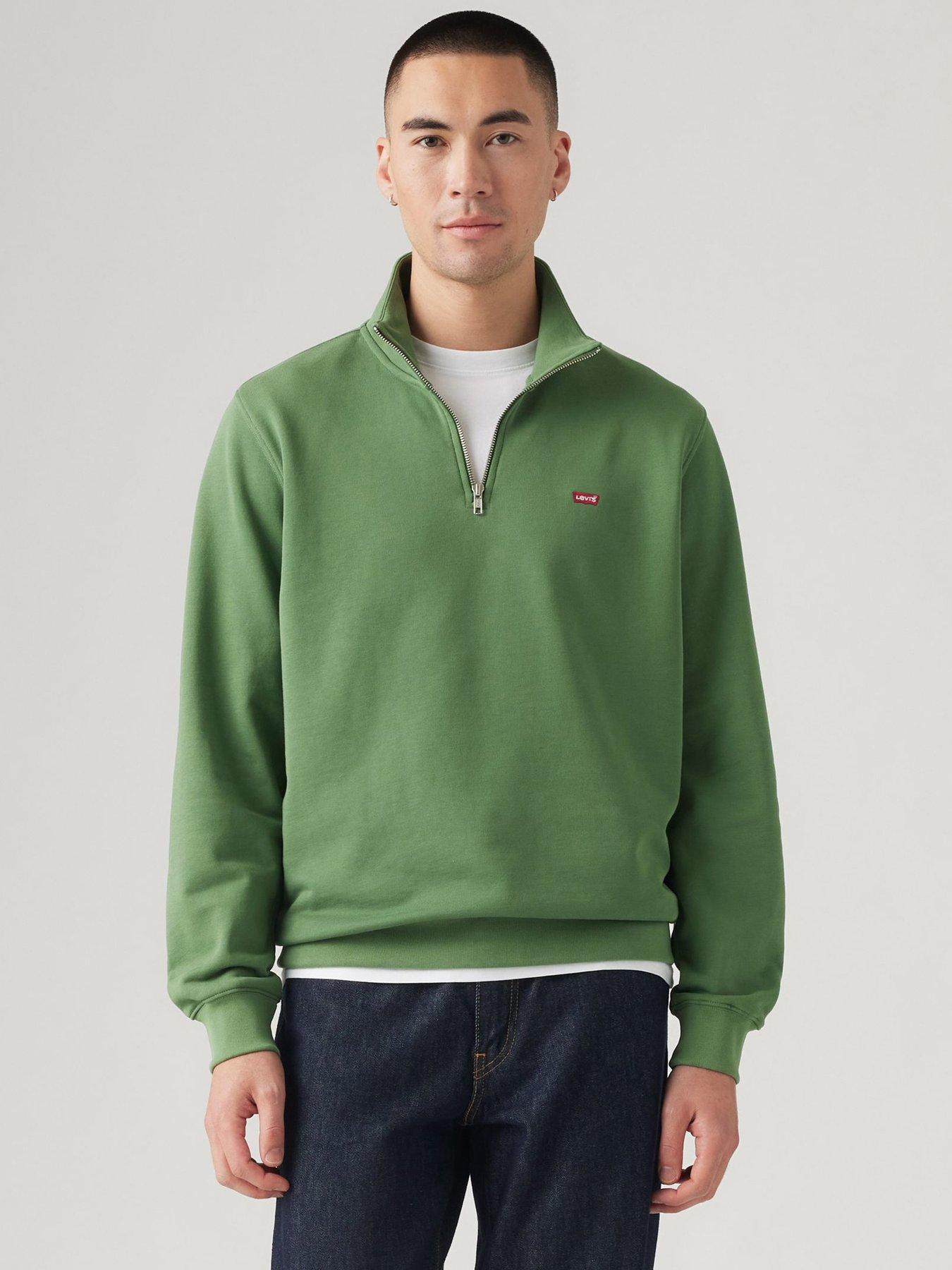 levis-original-hallmark-logo-14-zip-sweat-top-khaki
