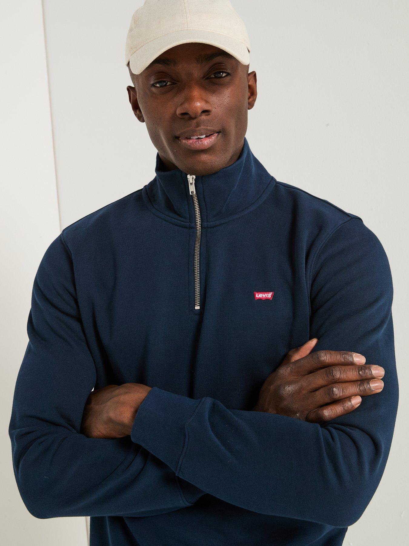 Image 4 of 6 of Levi's Original Hallmark Logo 1/4 Zip Sweat Top - Navy