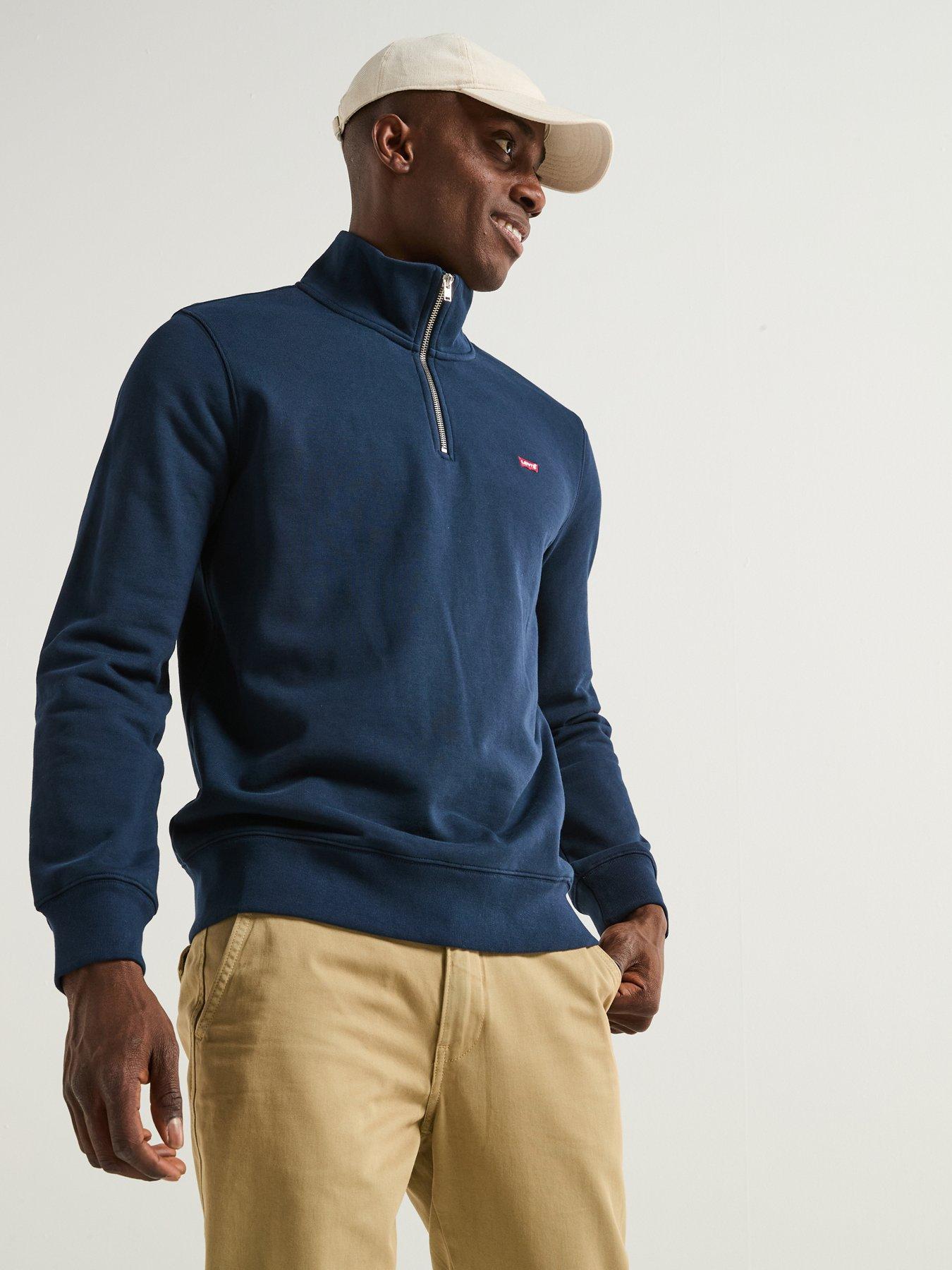 Image 5 of 6 of Levi's Original Hallmark Logo 1/4 Zip Sweat Top - Navy