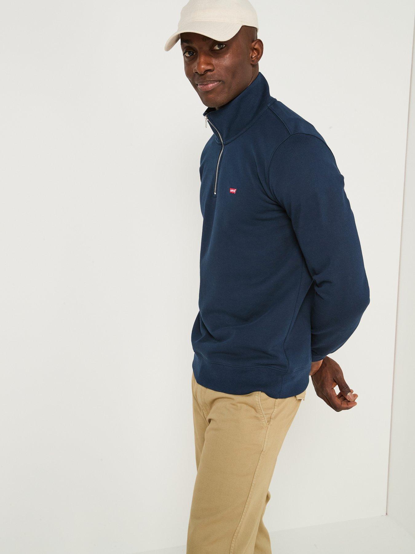 Image 6 of 6 of Levi's Original Hallmark Logo 1/4 Zip Sweat Top - Navy
