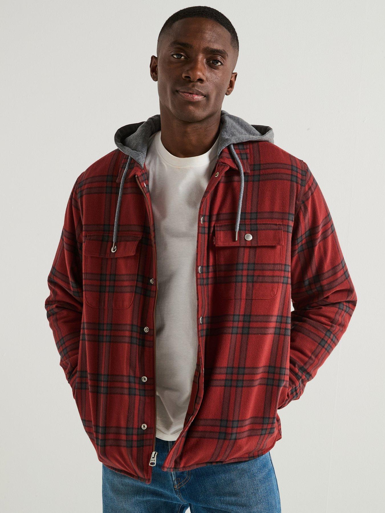 Levi's Francisco Sherpa Fleece Lined Flannel Shacket - Red
