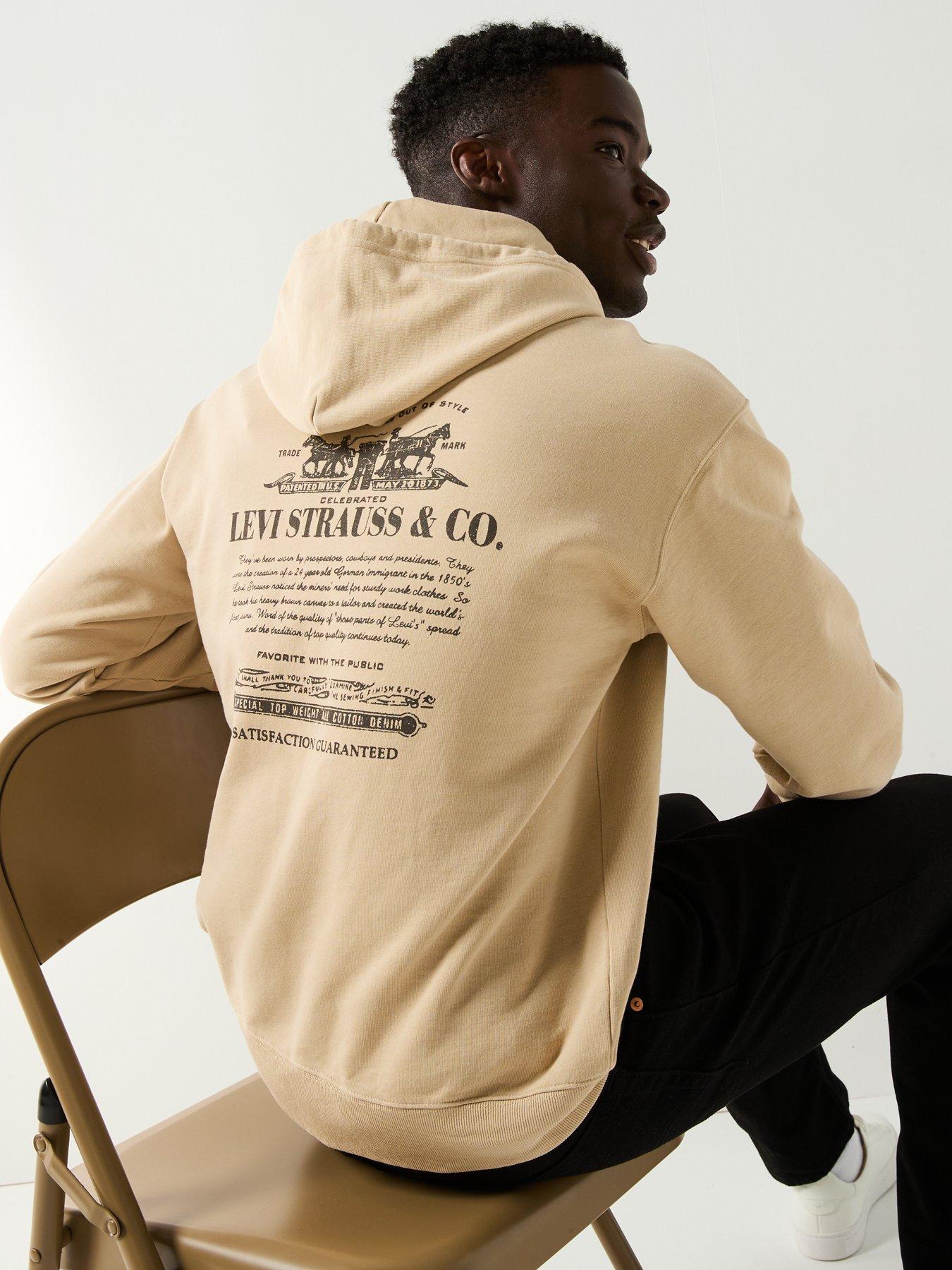 Image 4 of 6 of Levi's Relaxed Fit Graphic Backprint Hoodie- White