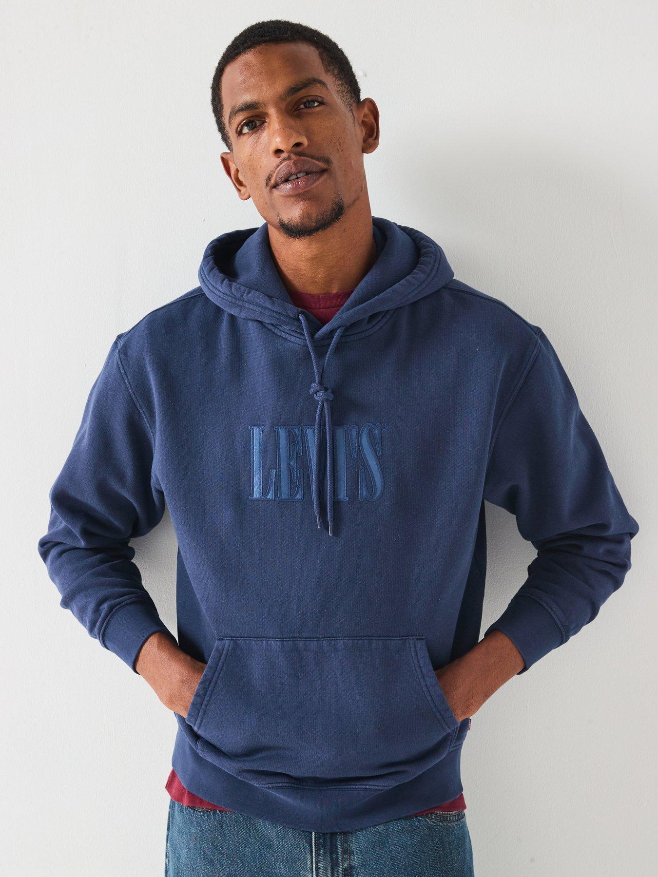 Levi's Relaxed Back Graphic Fleece Logo Hoodie - Navy