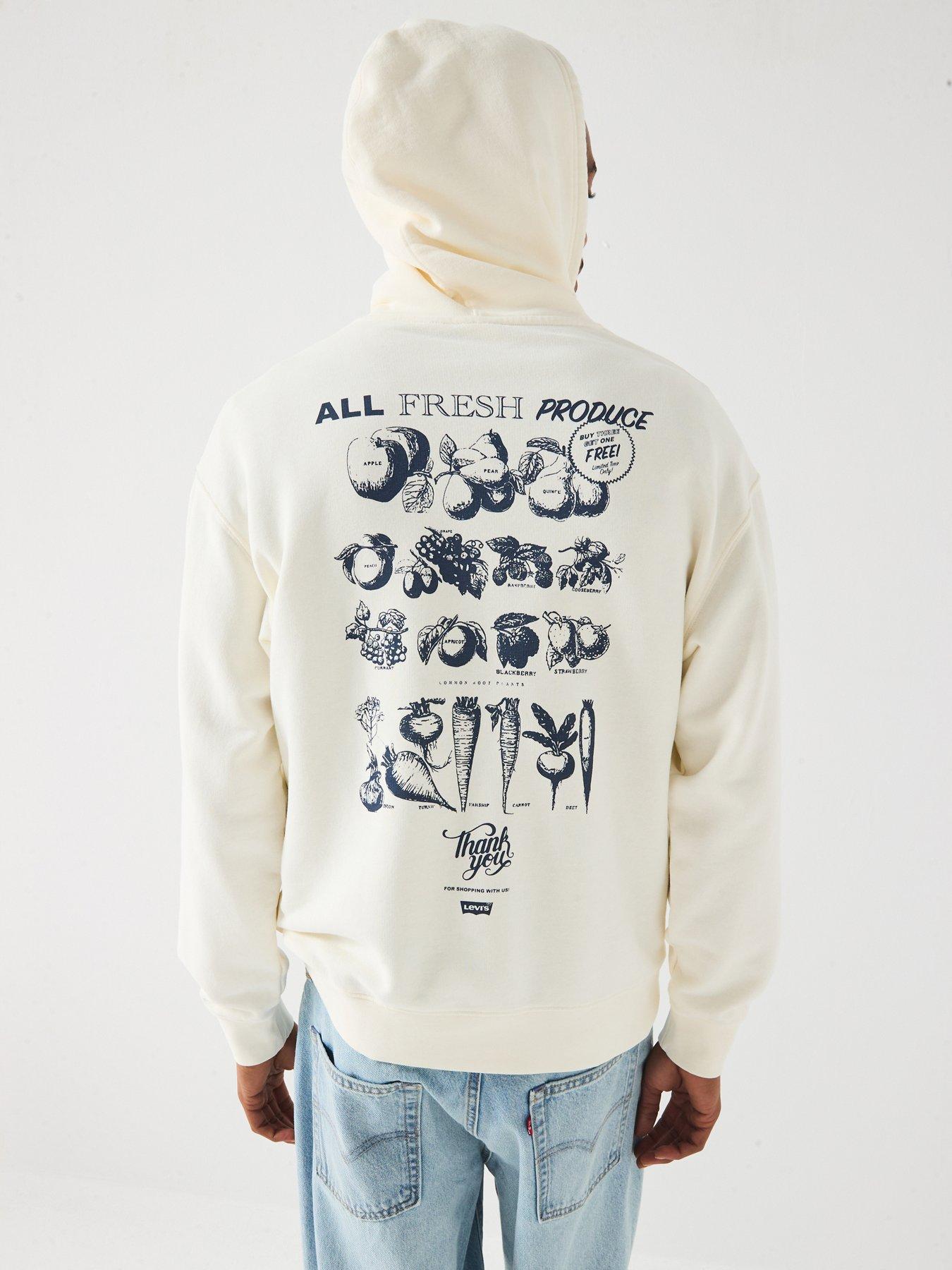 Levi's Relaxed Back Graphic Fleece Hoodie - White