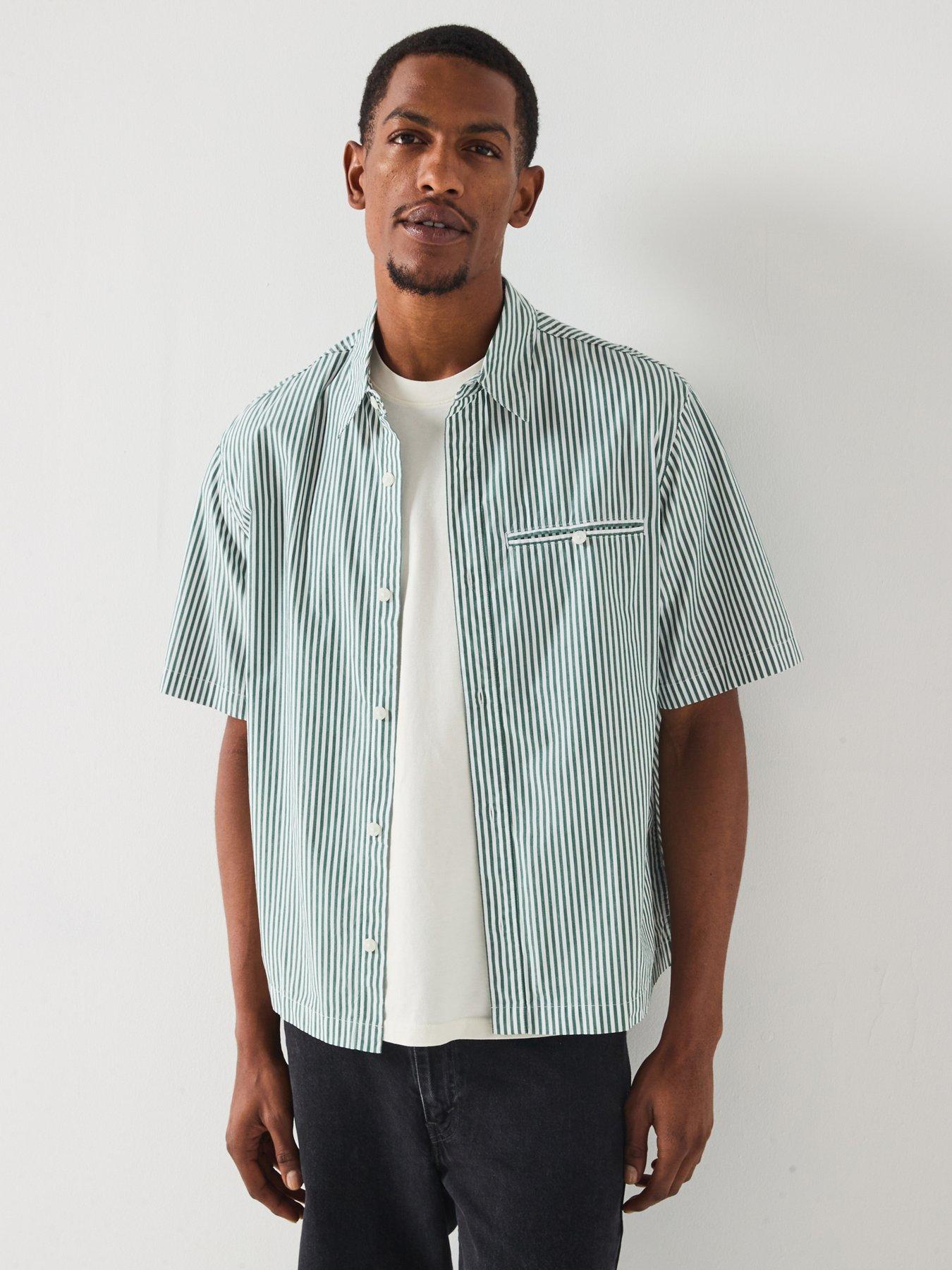 Levi's Short Sleeve Boxy Fit Striped Shirt-  Green