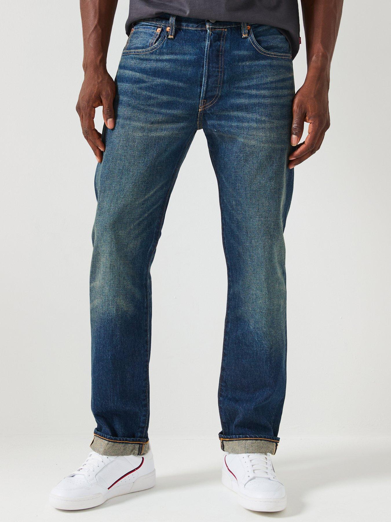 Levi's 501 Premium Original Straight Fit Jeans 1937 Bounty Hunter Selv- Dark Wash