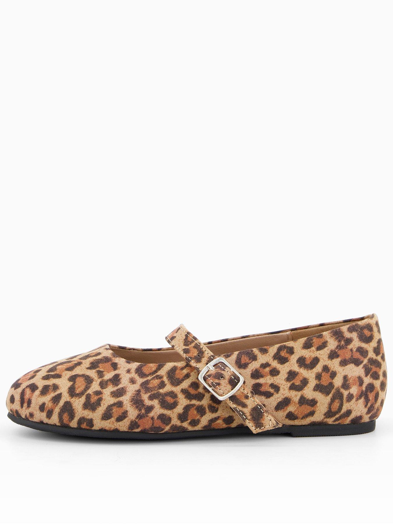 The Very Collection Ballet Leopard Shoe - Brown