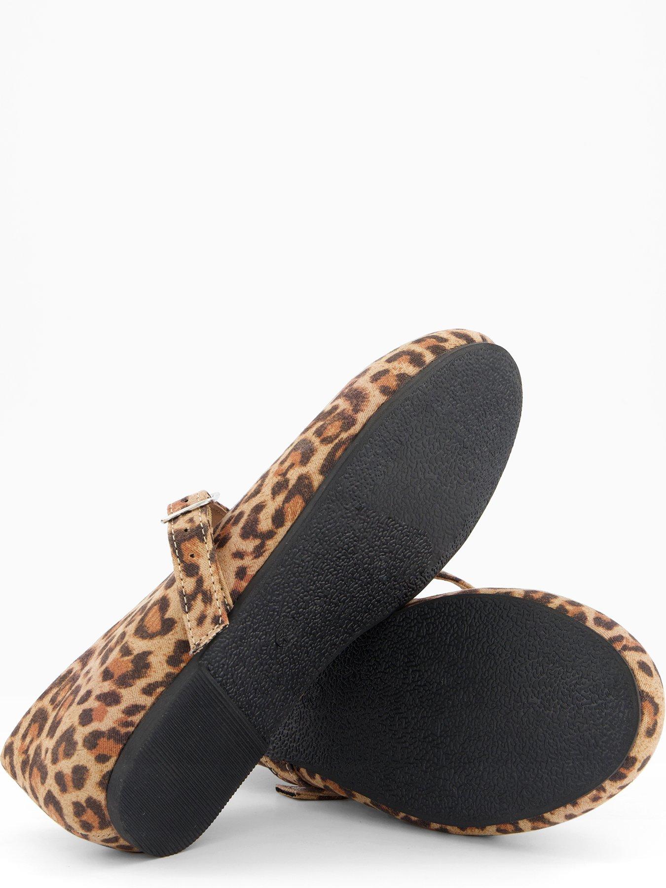 Image 4 of 7 of The Very Collection Ballet Leopard Shoe - Brown