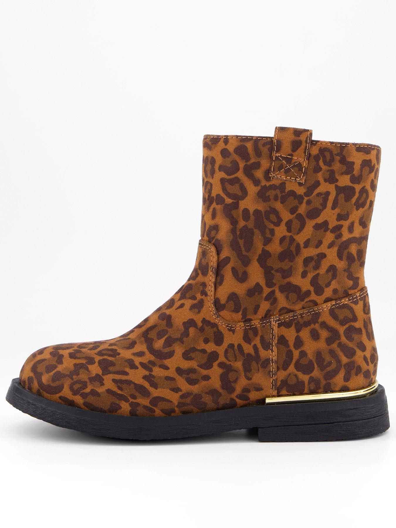 The Very Collection Girls Leopard Print Ankle Boot