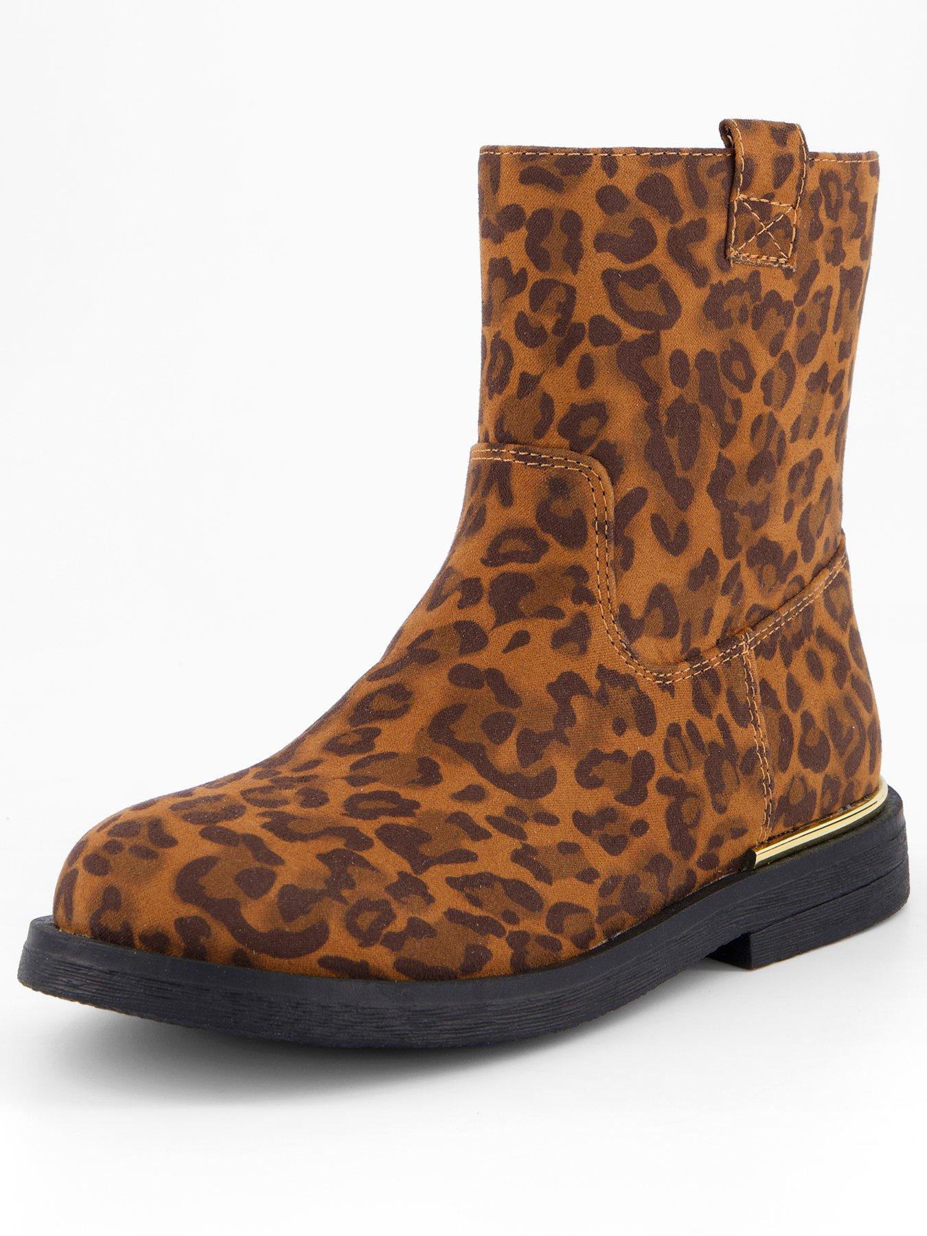 Image 2 of 8 of The Very Collection Girls Leopard Print Ankle Boot