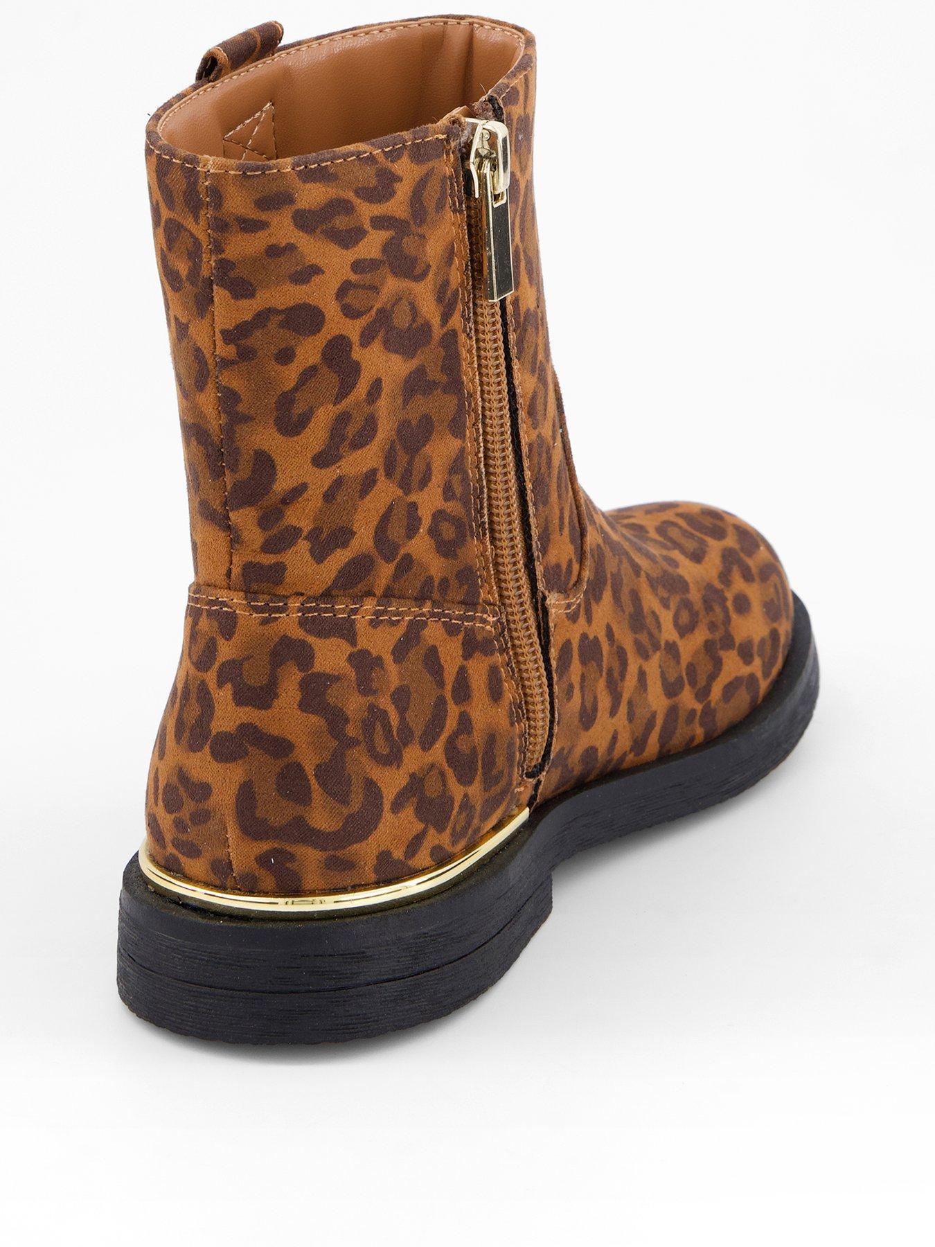 Image 3 of 8 of The Very Collection Girls Leopard Print Ankle Boot