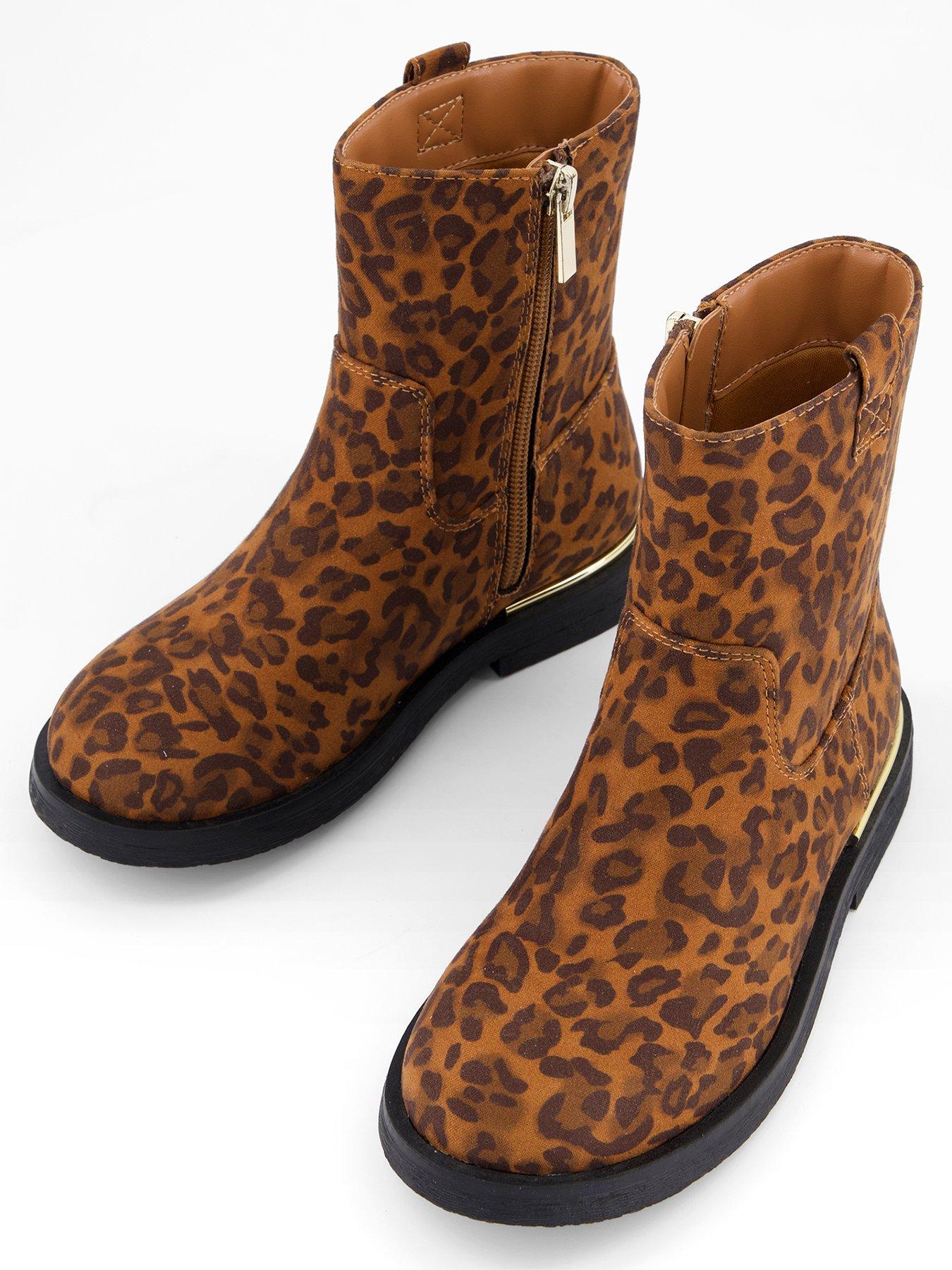 Image 4 of 8 of The Very Collection Girls Leopard Print Ankle Boot