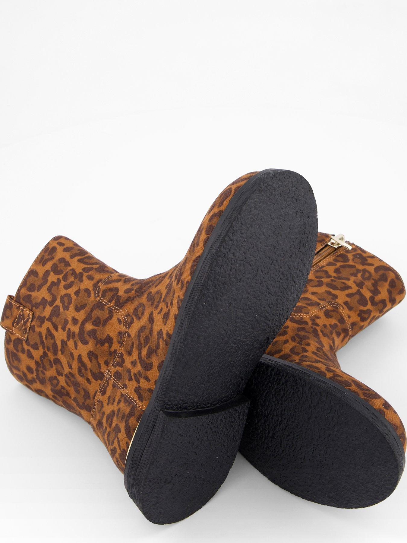 Image 5 of 8 of The Very Collection Girls Leopard Print Ankle Boot