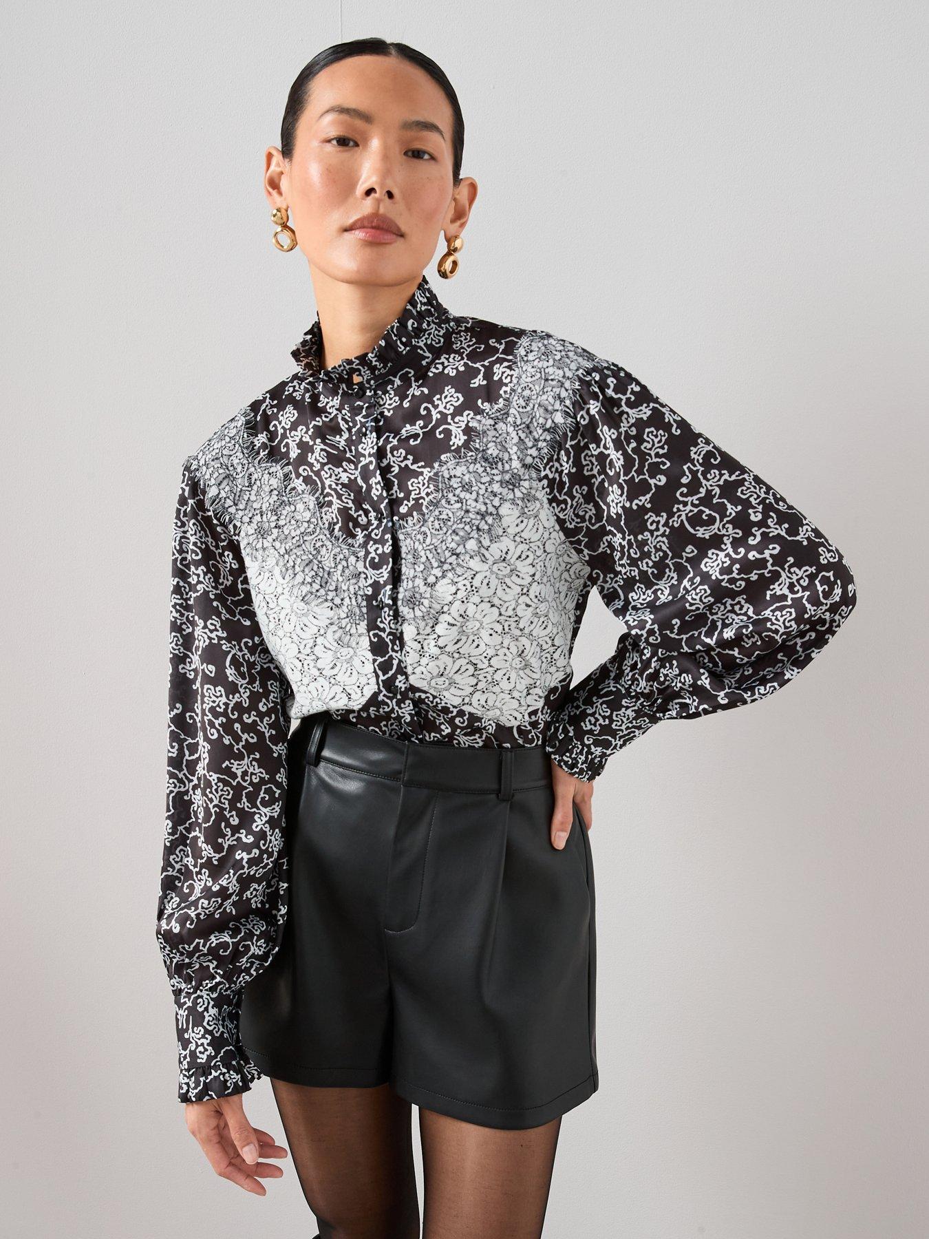 the-very-collection-printed-lace-ruffle-blouse-black