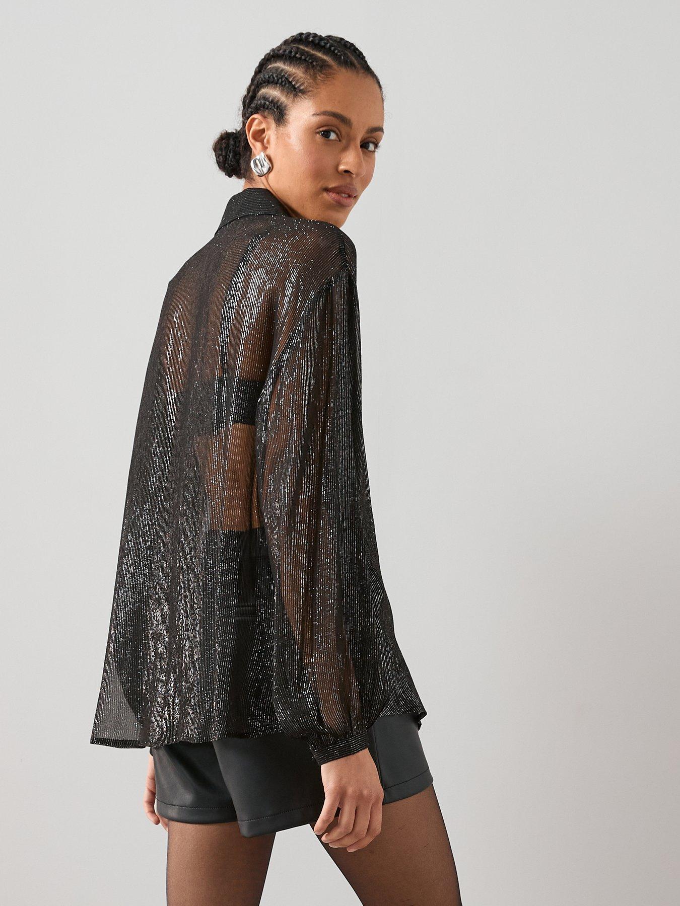 the-very-collection-tassel-lurex-longline-shirt-blackstillFront