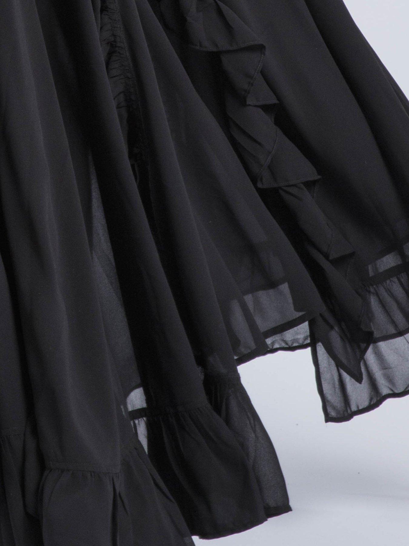 Image 6 of 6 of Religion Kate Maxi Ruffle Dress With Spaghetti Straps - Black