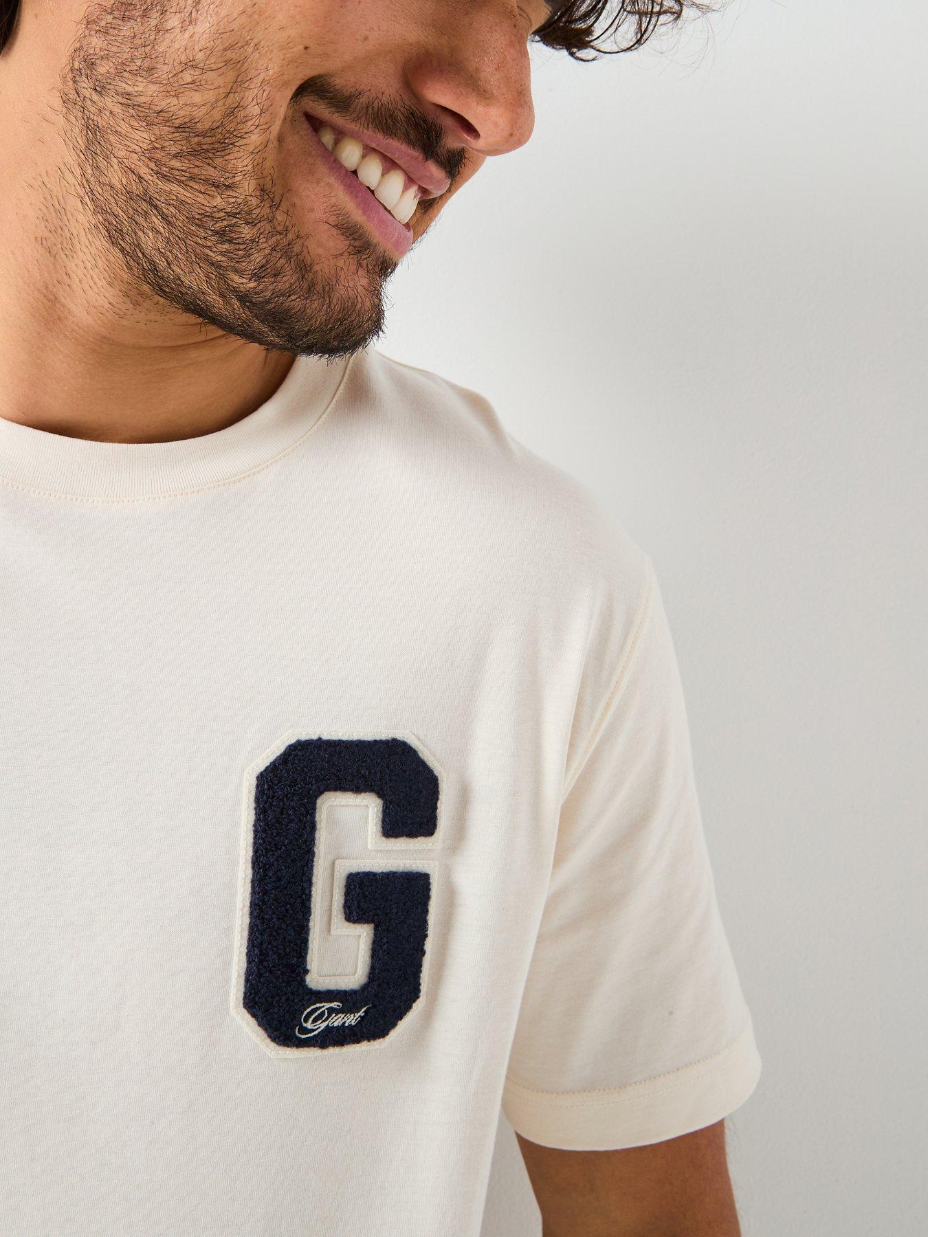 Image 4 of 6 of GANT Regular Fit G Badge T-Shirt - Beige